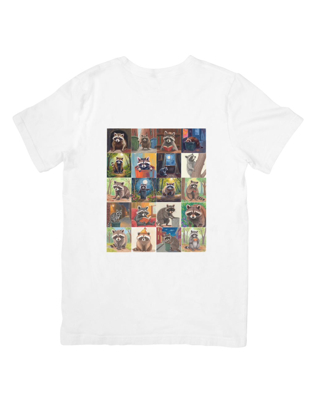 11 Raccoon Animation Wall Art Bundle - Kids Room & Home Decor Digital Prints - Suitable for Print on Demand