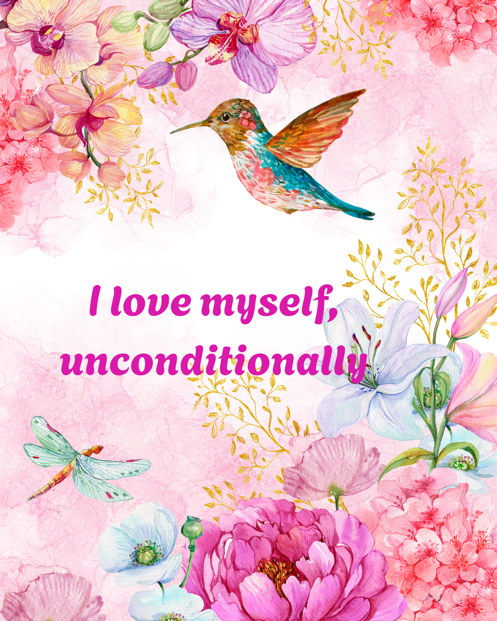 14 Affirmations for Self-Love & Boundaries - 2 Sizes Bundle for Home Decor & Print on Demand