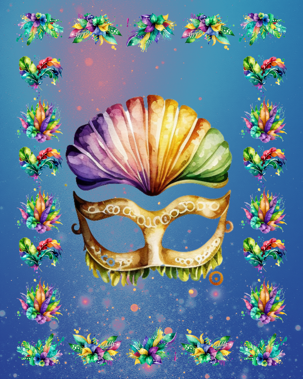 5 Mask Portraits Wall Art Bundle - 5 Sizes for Home Decor & Print on Demand