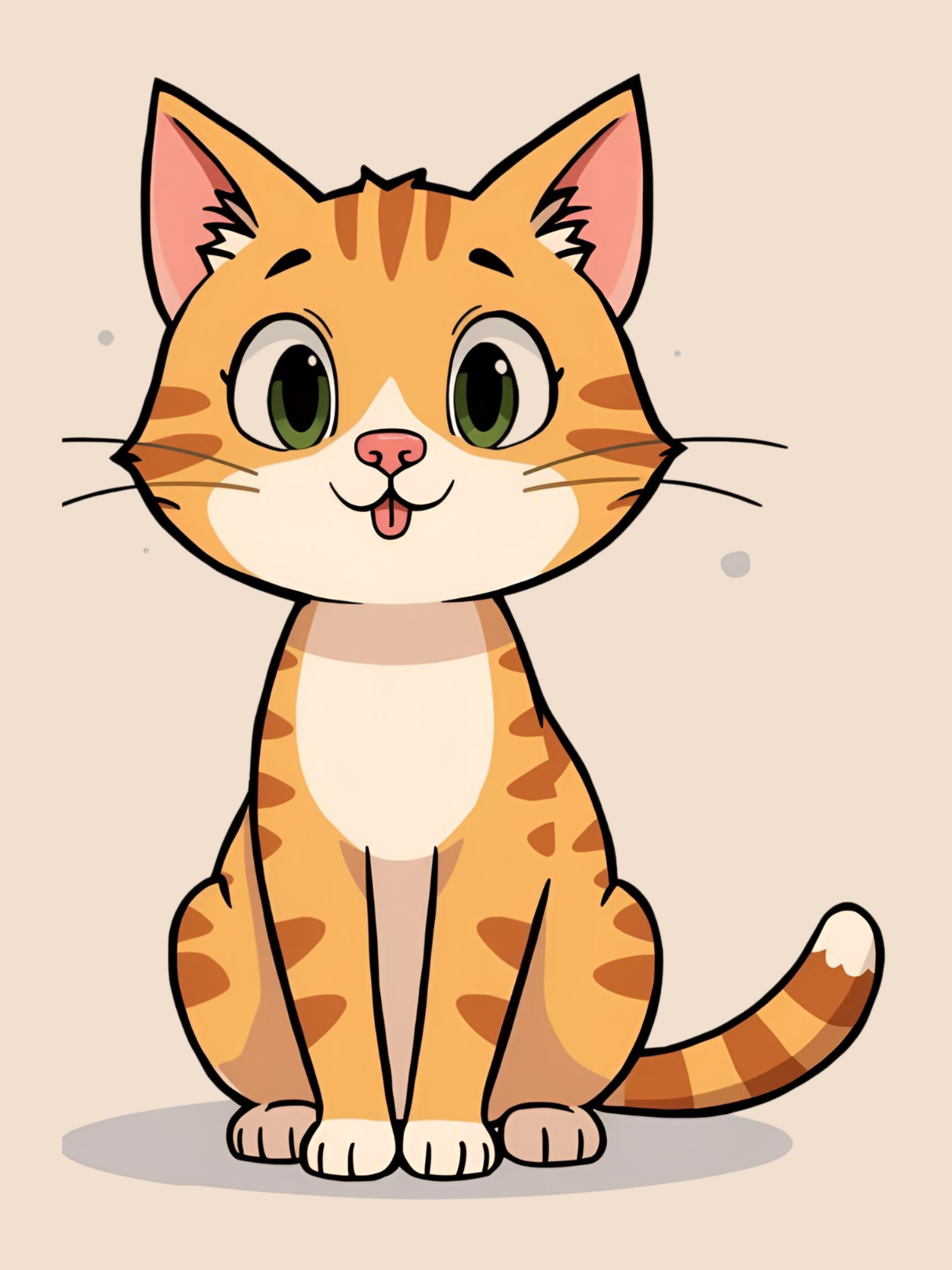 Cute Cartoon Cat for Kid's and Nursery, and Print on Demand