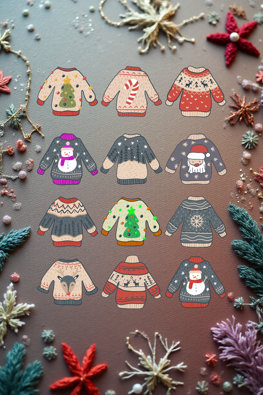 Christmas Clothes Picture - 5 Sizes Bundle for Home Decor, Kids Room & Print on Demand