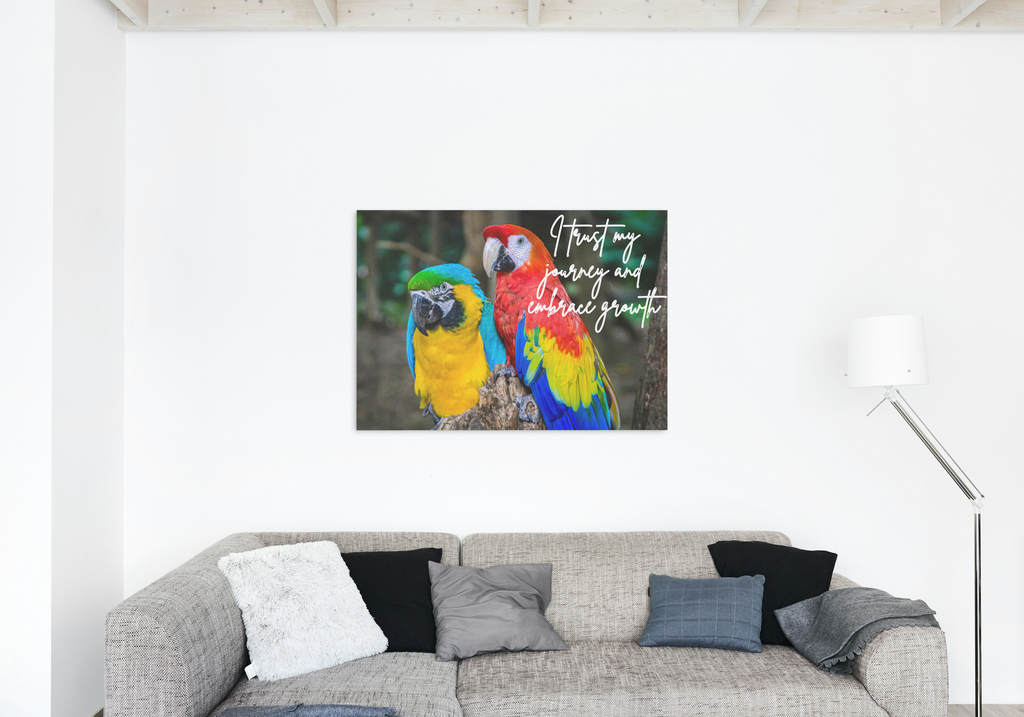 30 Positive Affirmation Parrot Portraits - Digital Wall Art Bundle for Home Decor & Print on Demand