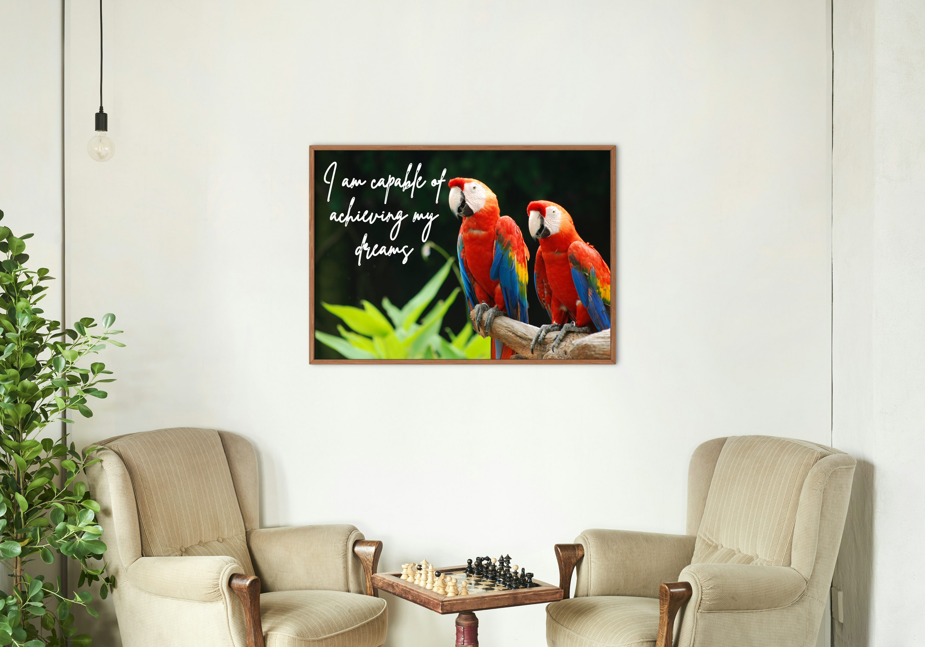 30 Positive Affirmation Parrot Portraits - Digital Wall Art Bundle for Home Decor & Print on Demand