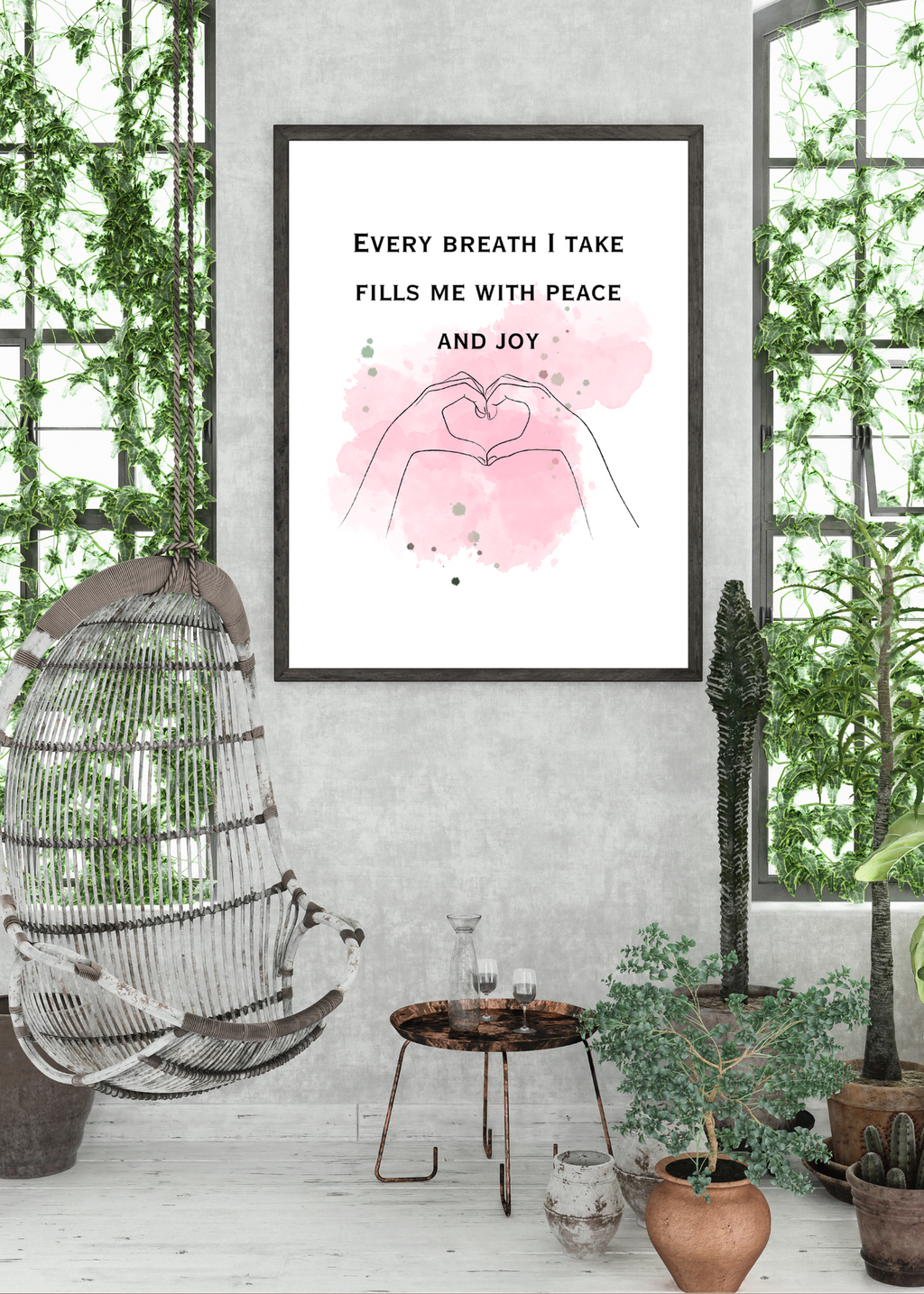 10 Positive Affirmations for Living in the Moment - 5 Sizes Bundle for Home Decor & Print on Demand