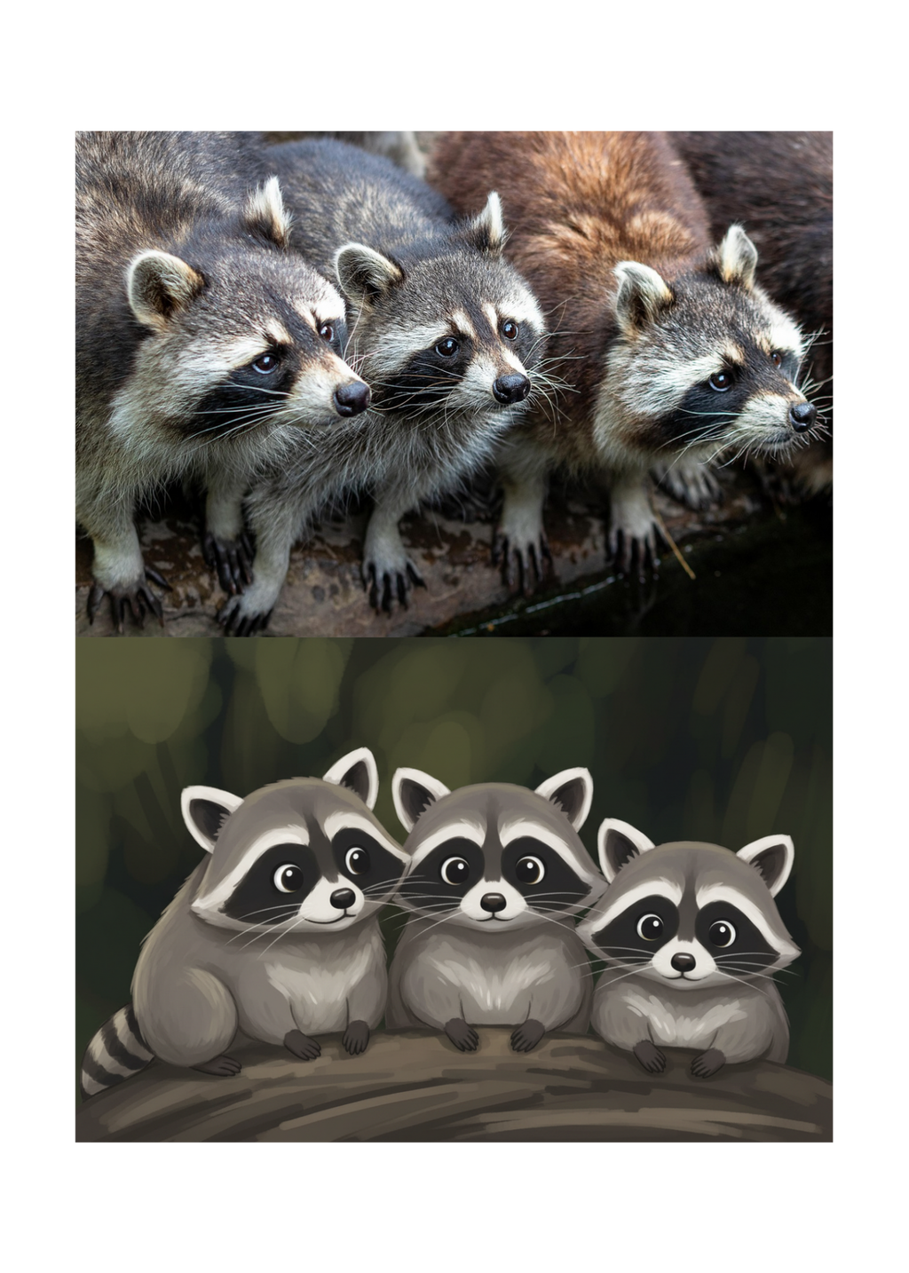 19 Animal Photos with Cartoonified Pictures Bundle - 5 Sizes for Kids Room, Home Decor & Print on Demand