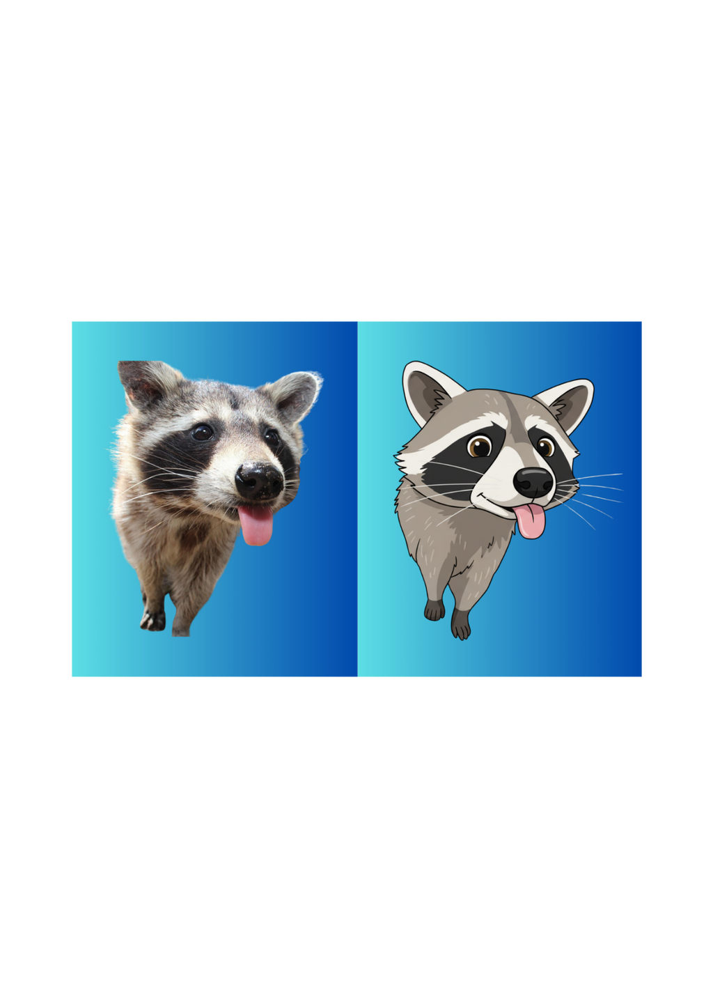 19 Animal Photos with Cartoonified Pictures Bundle - 5 Sizes for Kids Room, Home Decor & Print on Demand