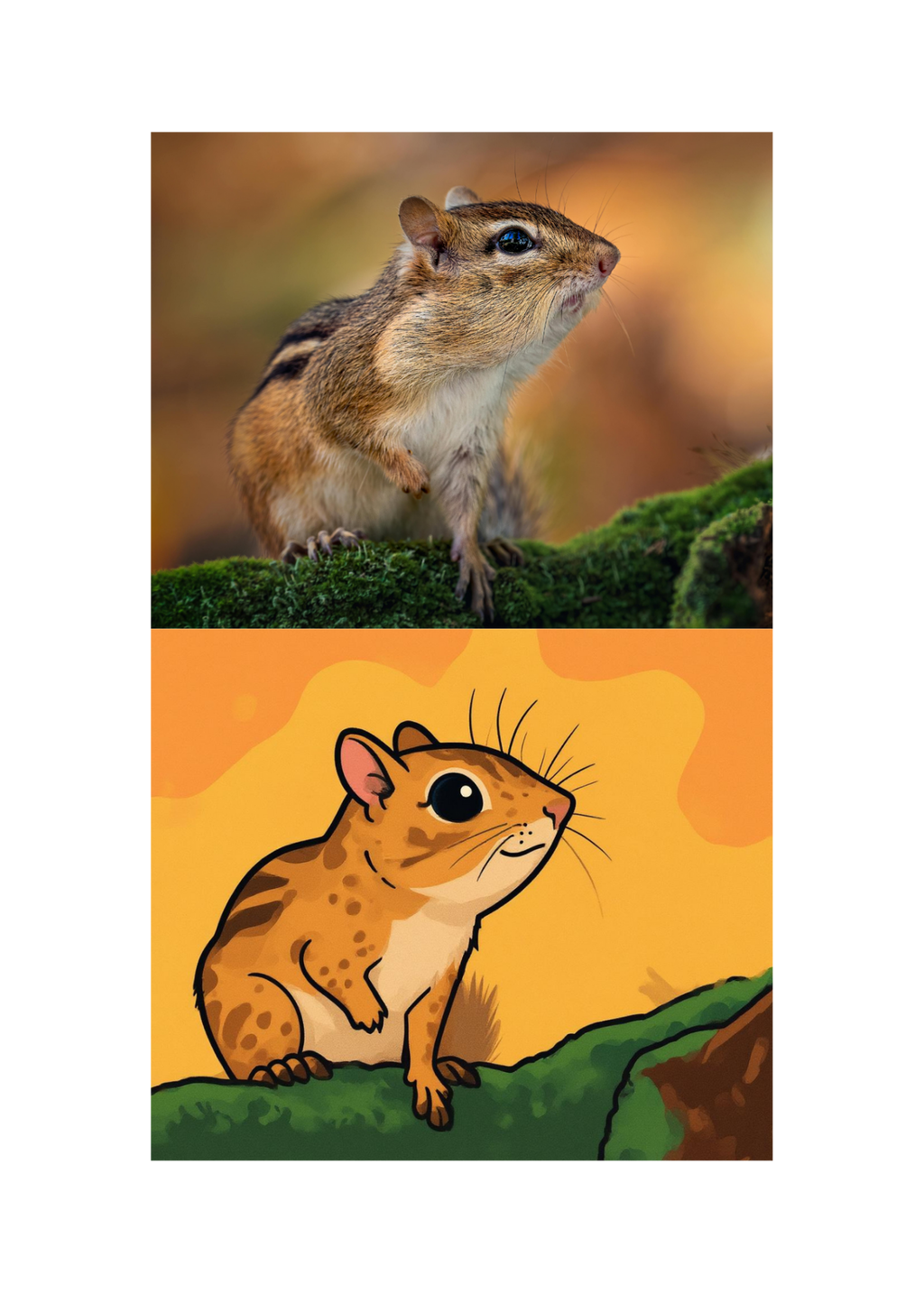 19 Animal Photos with Cartoonified Pictures Bundle - 5 Sizes for Kids Room, Home Decor & Print on Demand