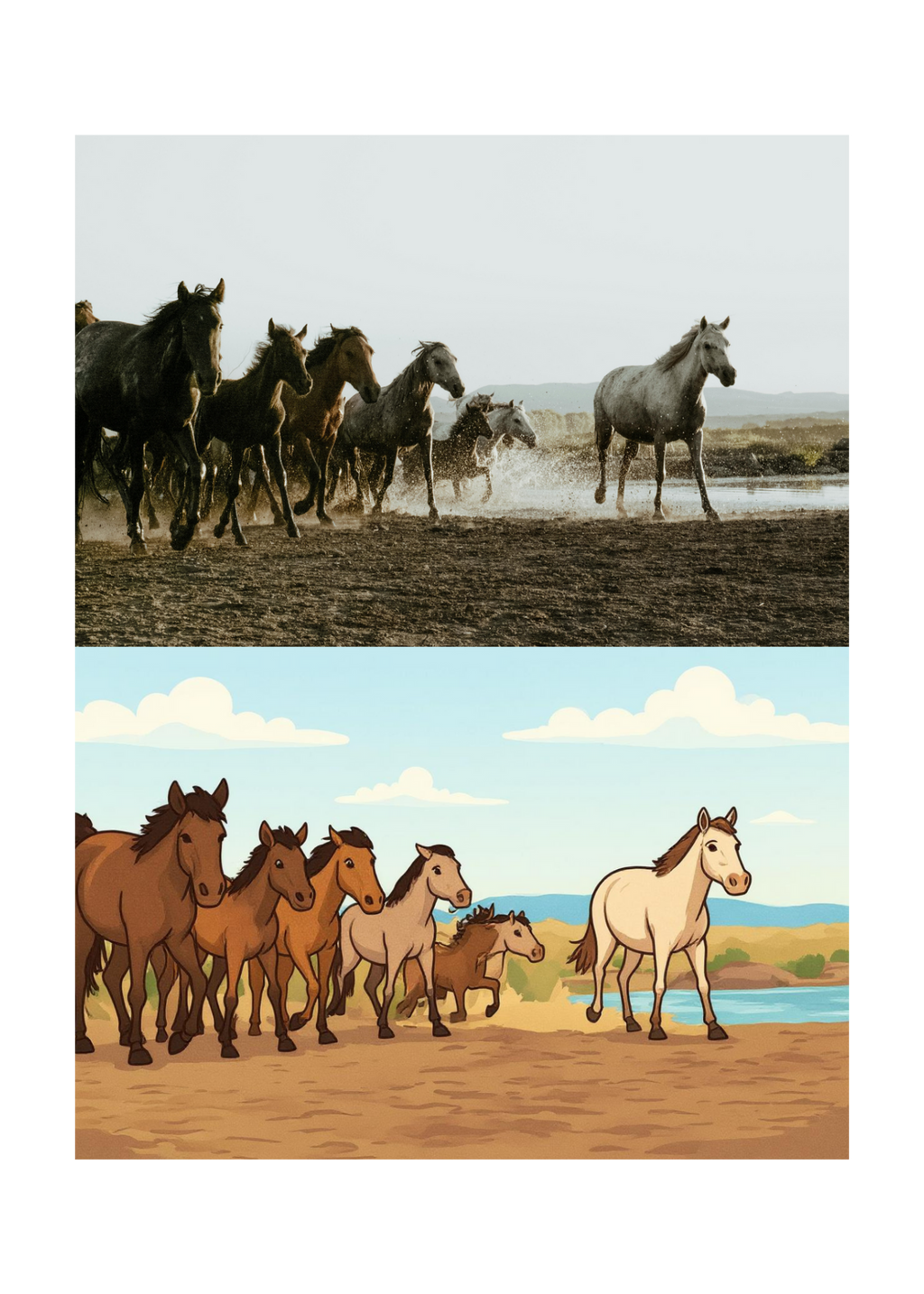 19 Animal Photos with Cartoonified Pictures Bundle - 5 Sizes for Kids Room, Home Decor & Print on Demand