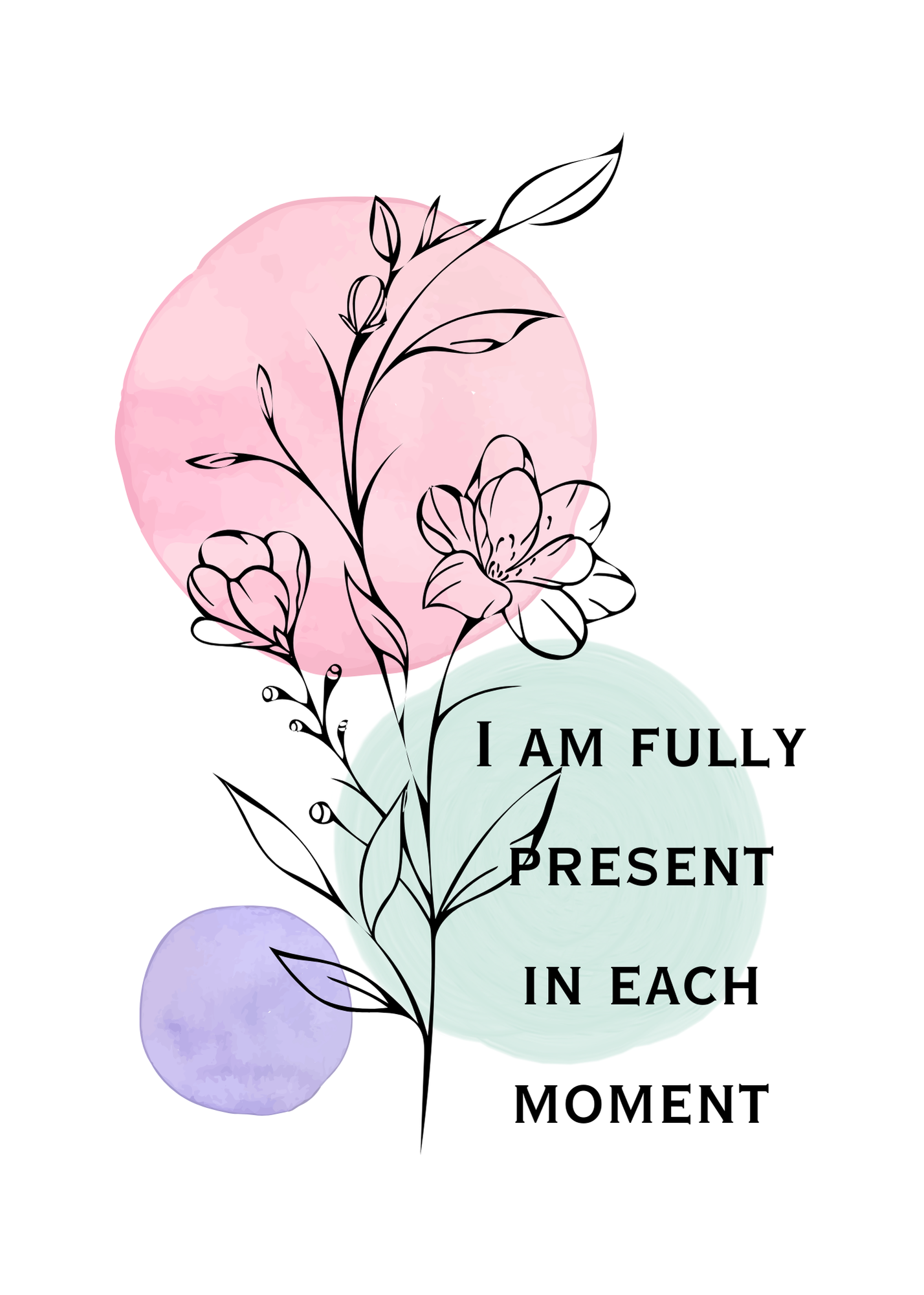 10 Positive Affirmations for Living in the Moment - 5 Sizes Bundle for Home Decor & Print on Demand