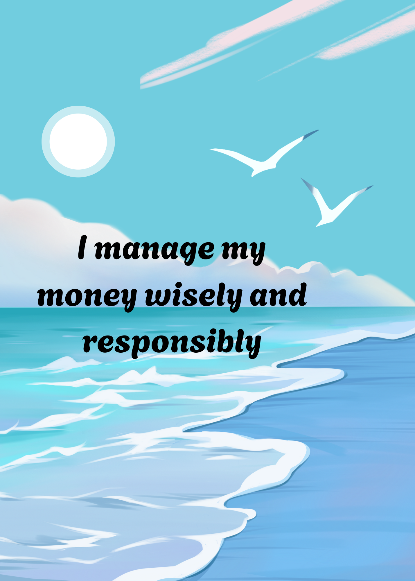 12 Affirmations for Attracting Money - 3 Sizes Bundle for Home Decor, Gift Cards & Print on Demand
