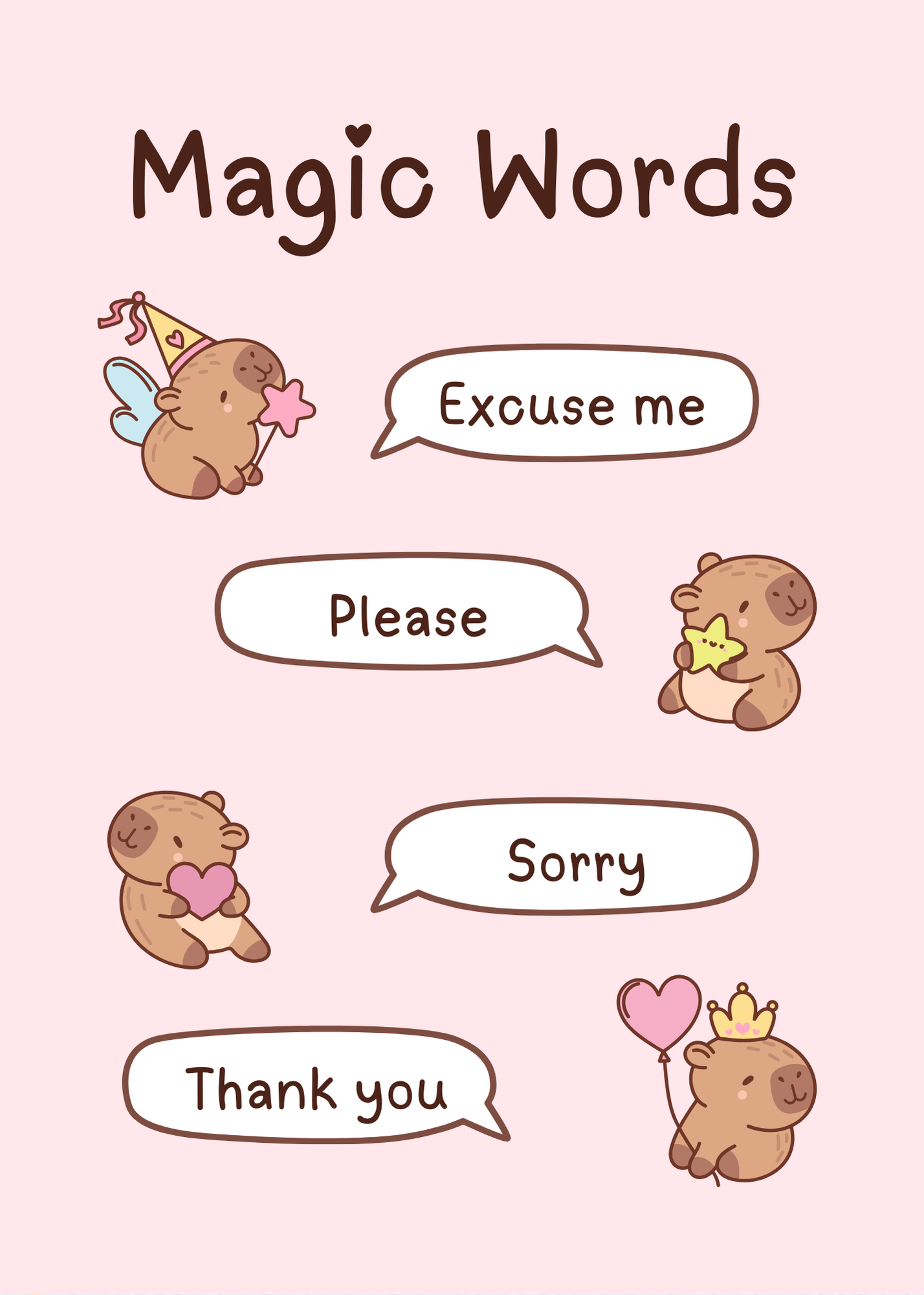 Capybara Affirmation Wall Art - 7 Printable Posters for Kids Room, Nursery & Print on Demand