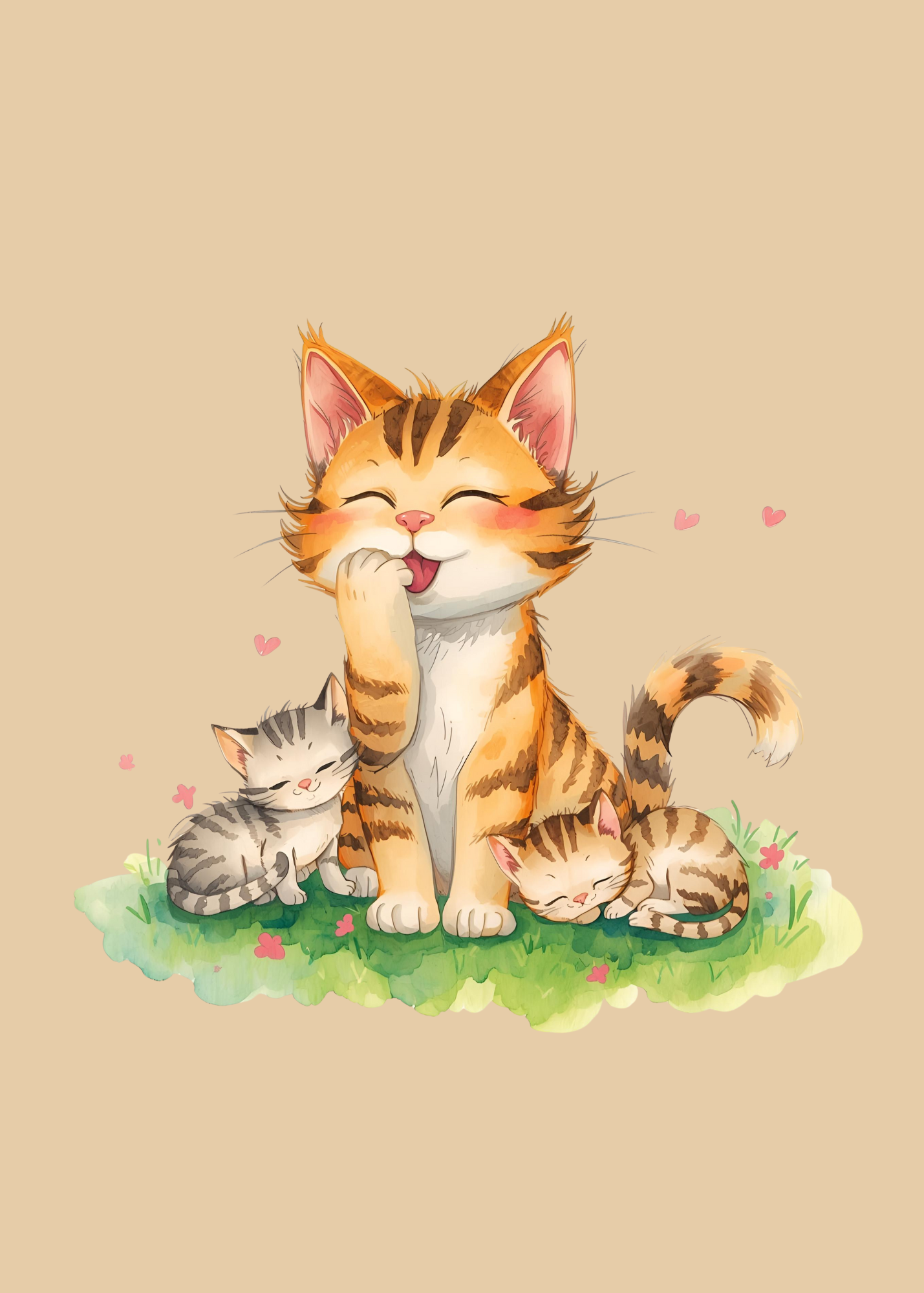 Cute Cartoon Cat for Kid's and Nursery, and Print on Demand