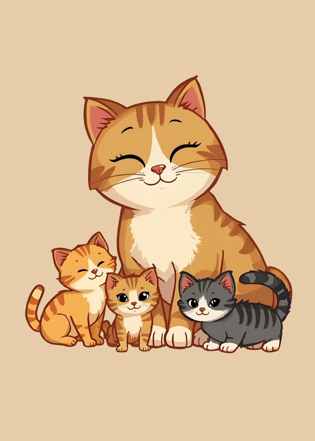 Cute Cartoon Cat for Kid's and Nursery, and Print on Demand