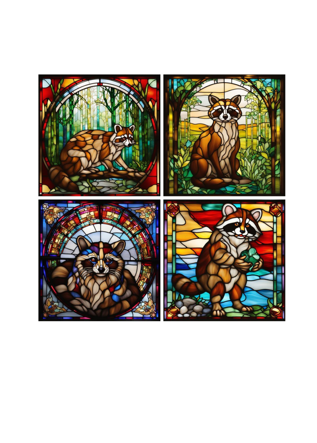 11 Raccoon Animation Wall Art Bundle - Kids Room & Home Decor Digital Prints - Suitable for Print on Demand