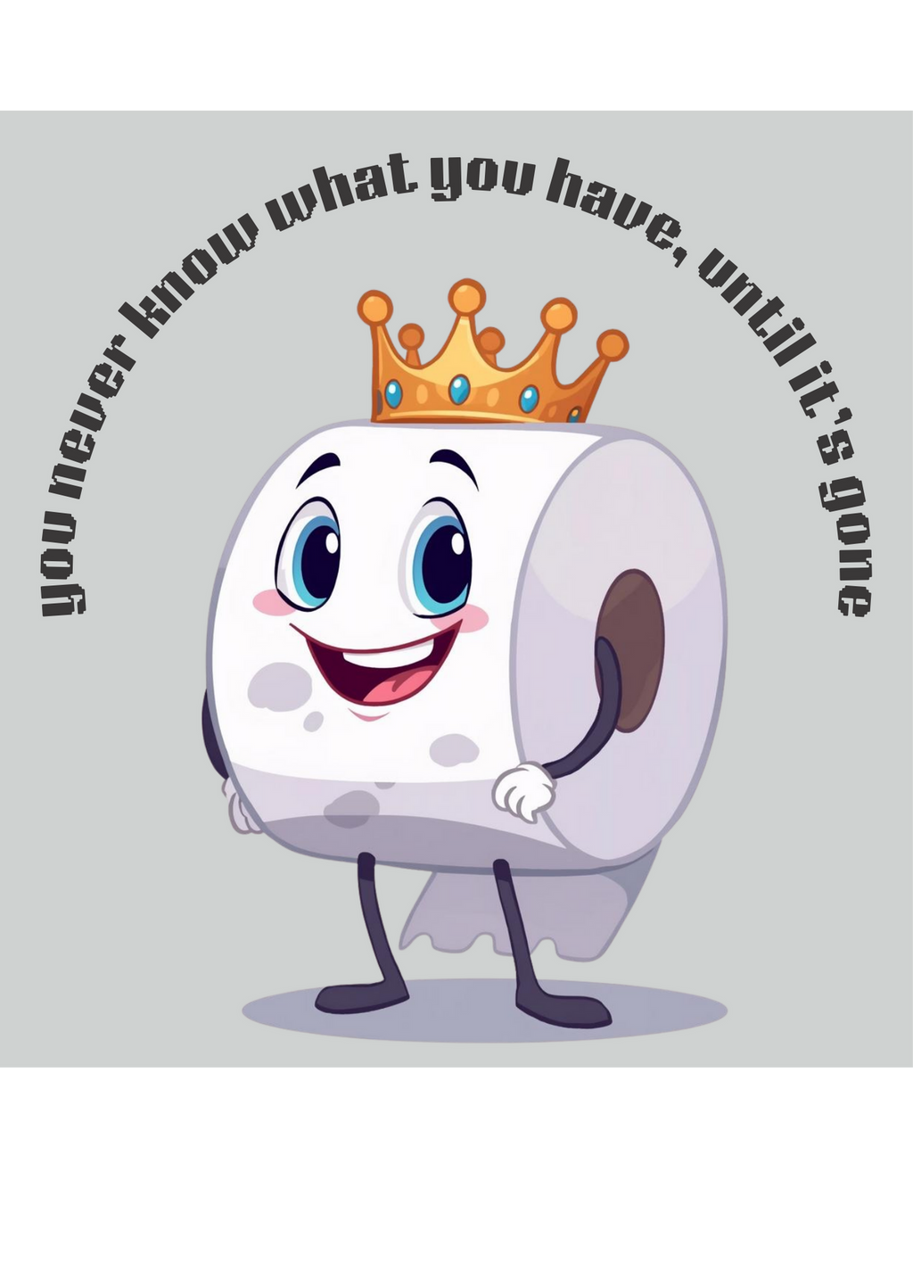 5 Funny Bathroom Wall Art Bundle - Toilet Humor Quote: "you never know what you have until it's gone" - 5 Designs in 5 Sizes - Print on Demand