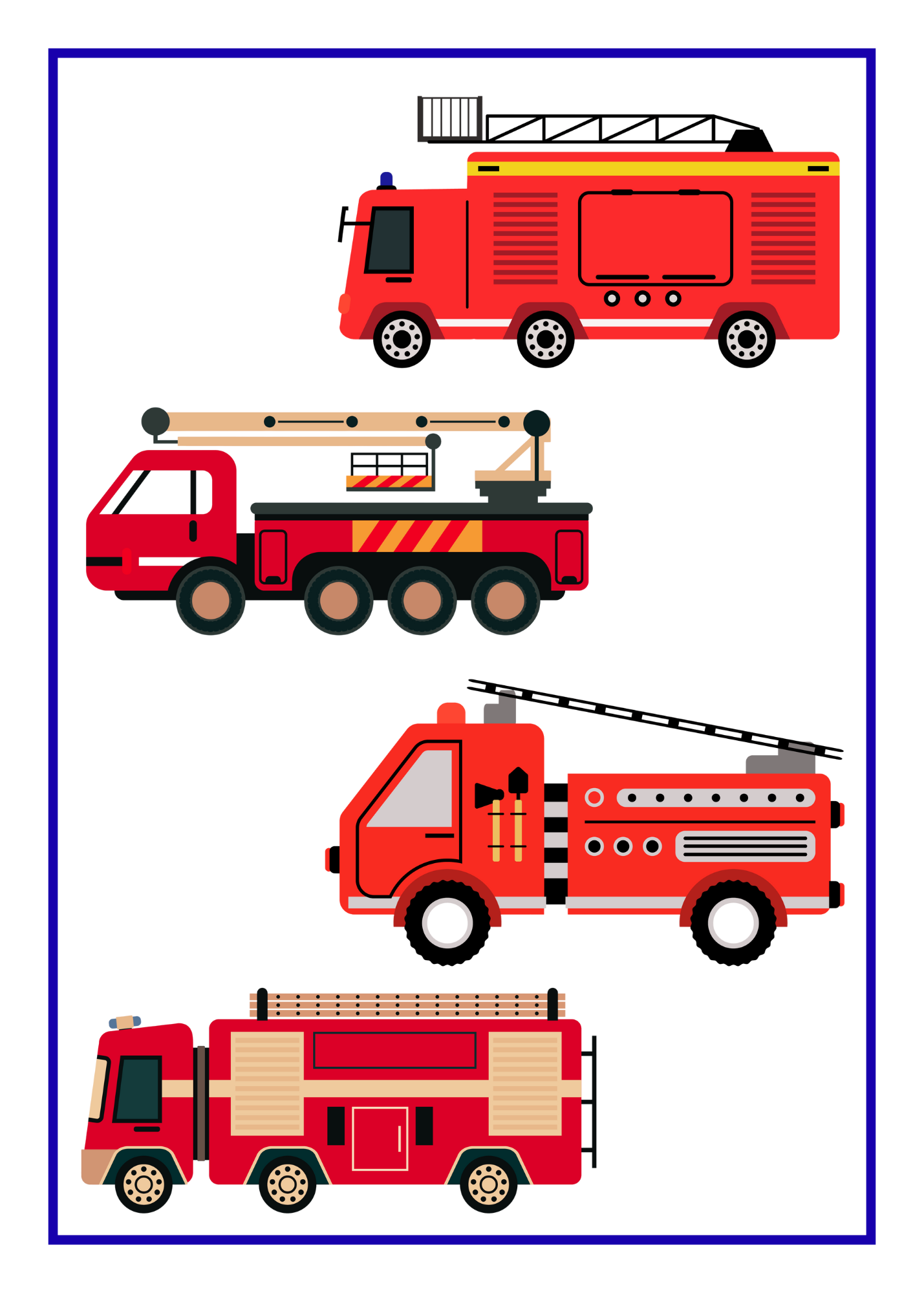 Fire truck cartoon portrait