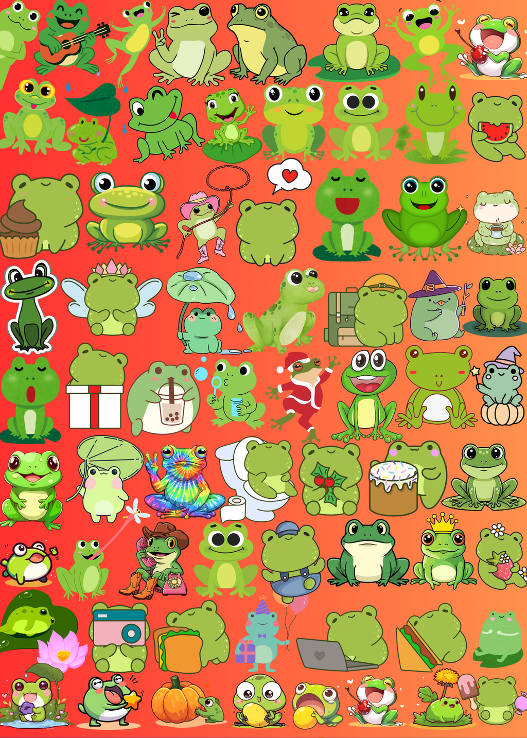 3 Cute Animal Cartoons Bundle - Capybara, Frog & Siberian Dog for Kids' Room & Print on Demand