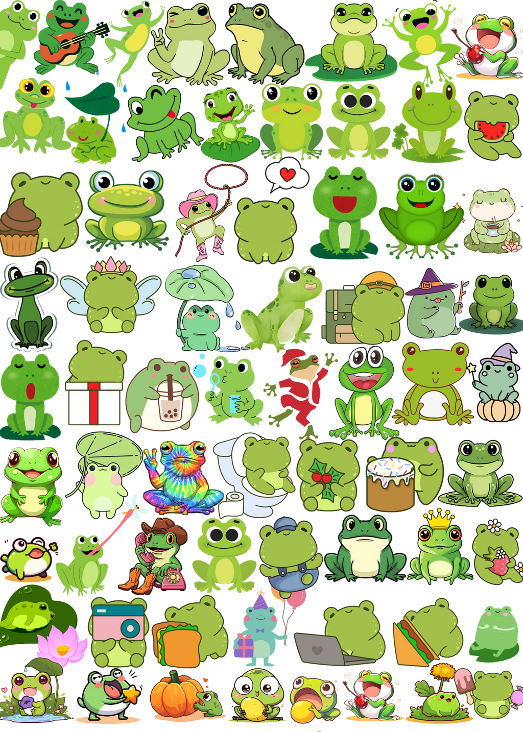 3 Cute Animal Cartoons Bundle - Capybara, Frog & Siberian Dog for Kids' Room & Print on Demand