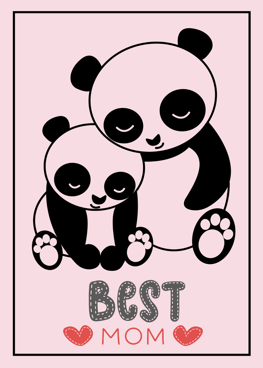 2 Cartoon Panda Wall Art - Blue & Pink Backgrounds for Babies & Kids' Room & Print on Demand