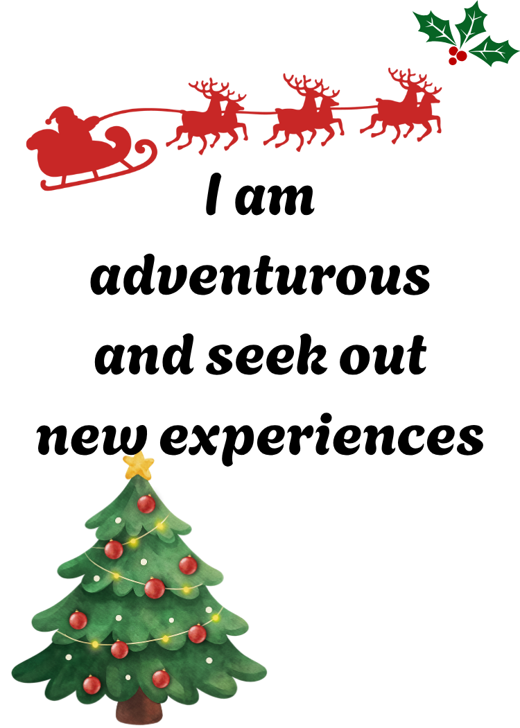 14 Christmas Affirmation Cards - With & Without Background - Printable & Print-on-Demand