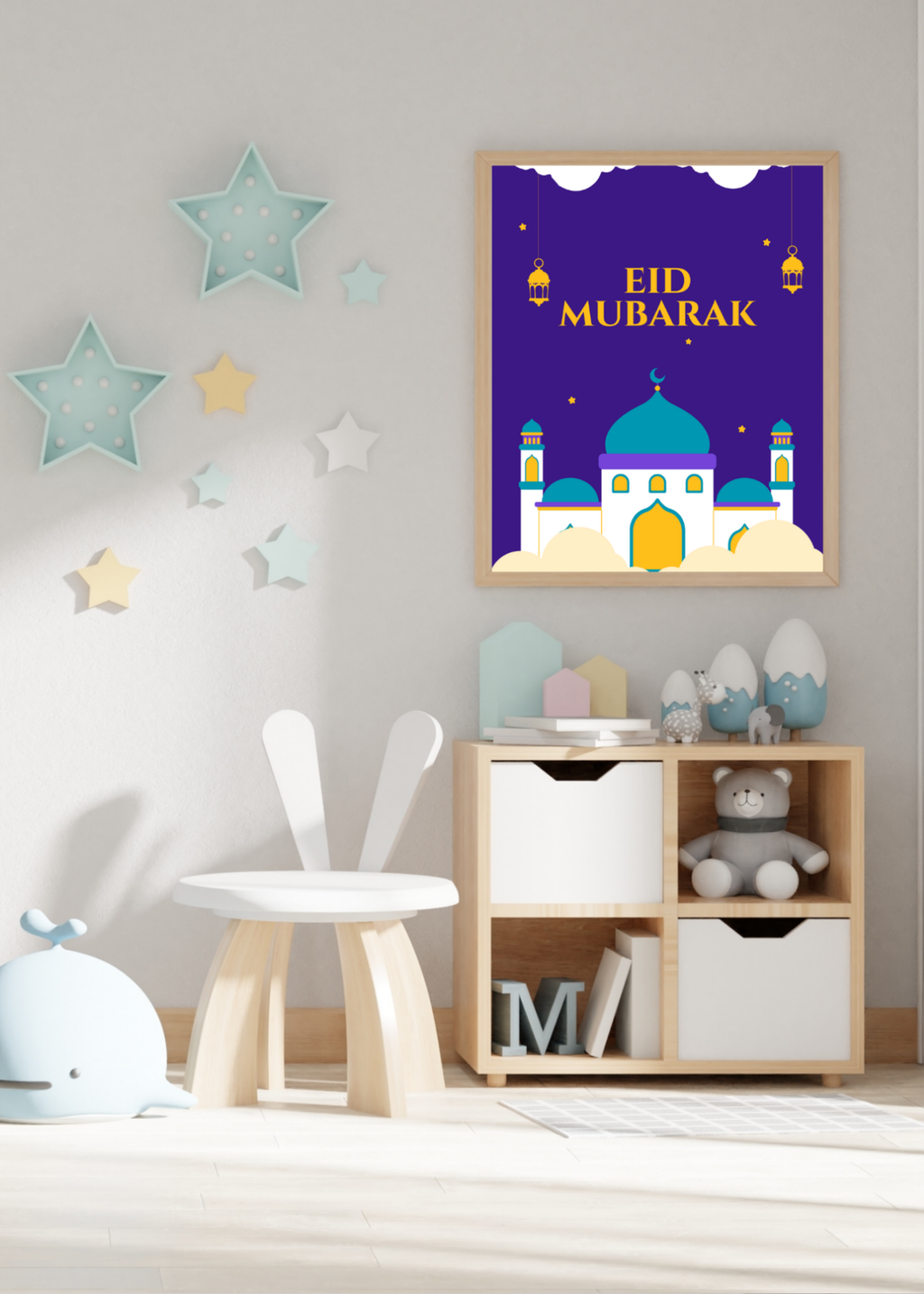 11 Ramadan & Eid Al-Fitr Mubarak Cards & Wall Art for Home Decor, Kids Room & Nursery - Digital Bundle for Islamic Families
