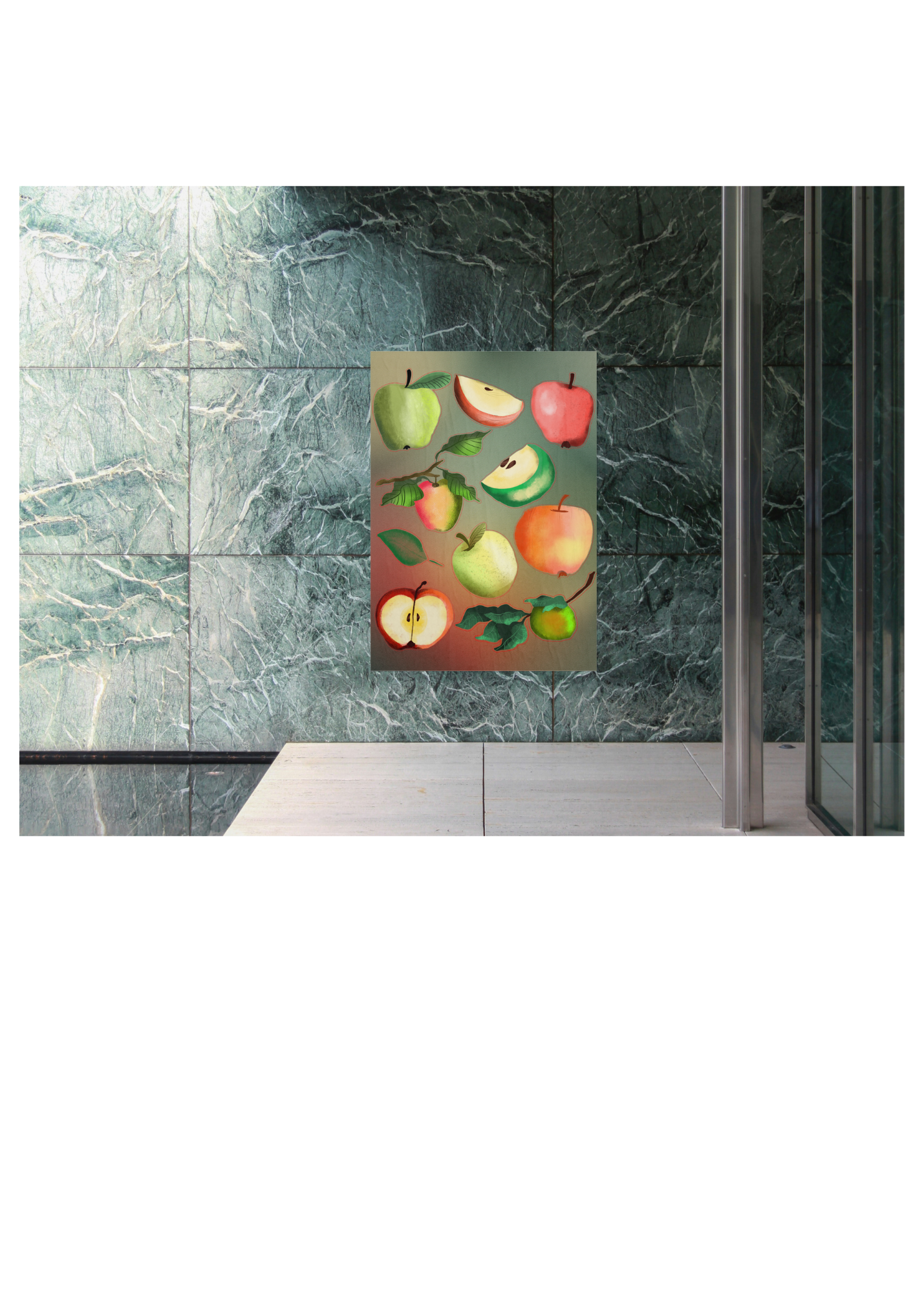 Cartoon Apple Portrait - 5 Sizes Bundle for Home Decor, Kid's Room & Print on Demand