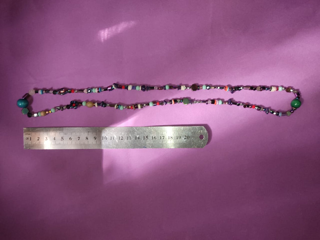 Multicolor Mixed Bead Long Boho Necklace | Eclectic Statement Jewelry
