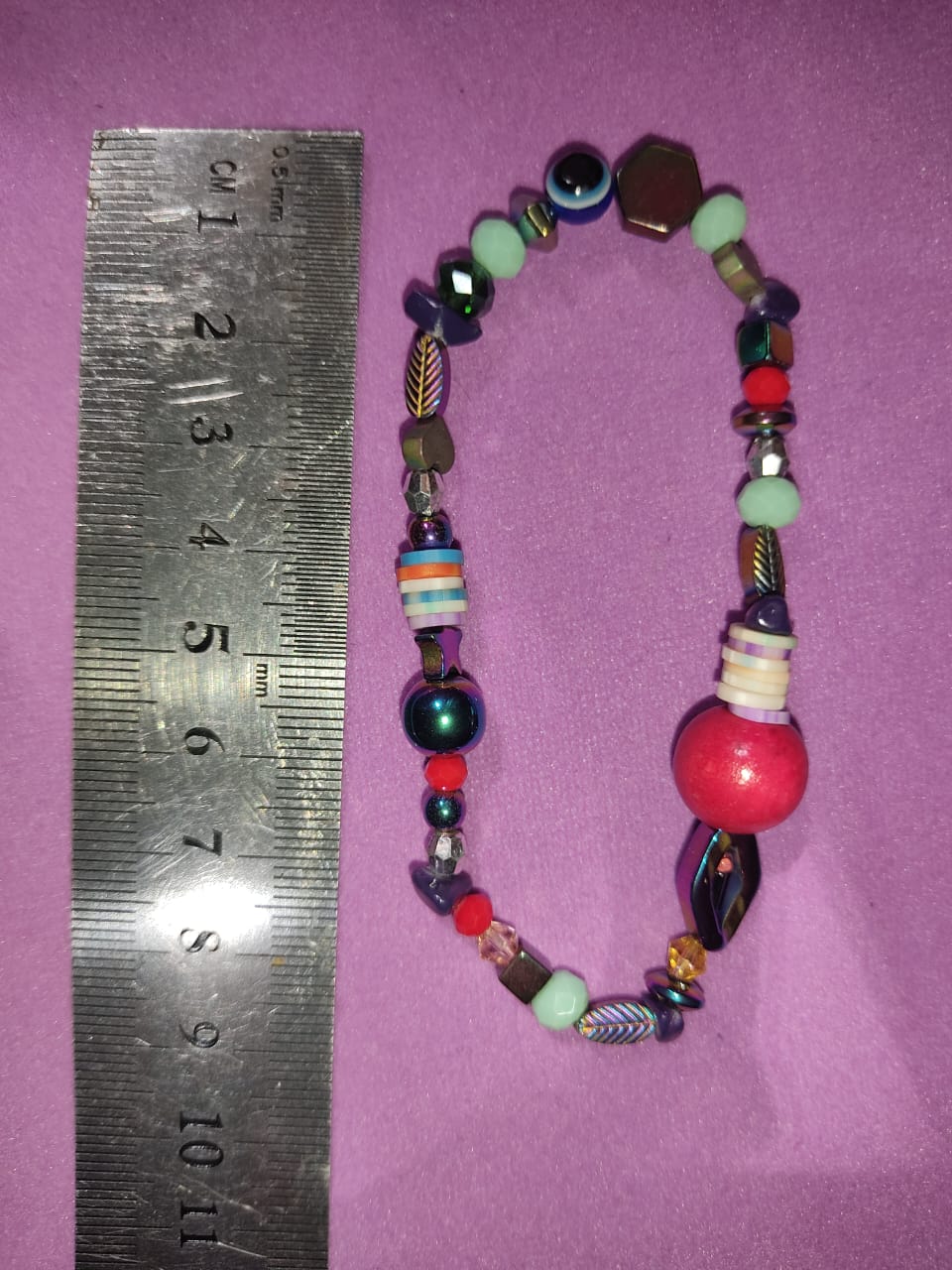 Turquoise & Hematite Bead Bracelet | Cube Turquoise with Dark Ball Accents