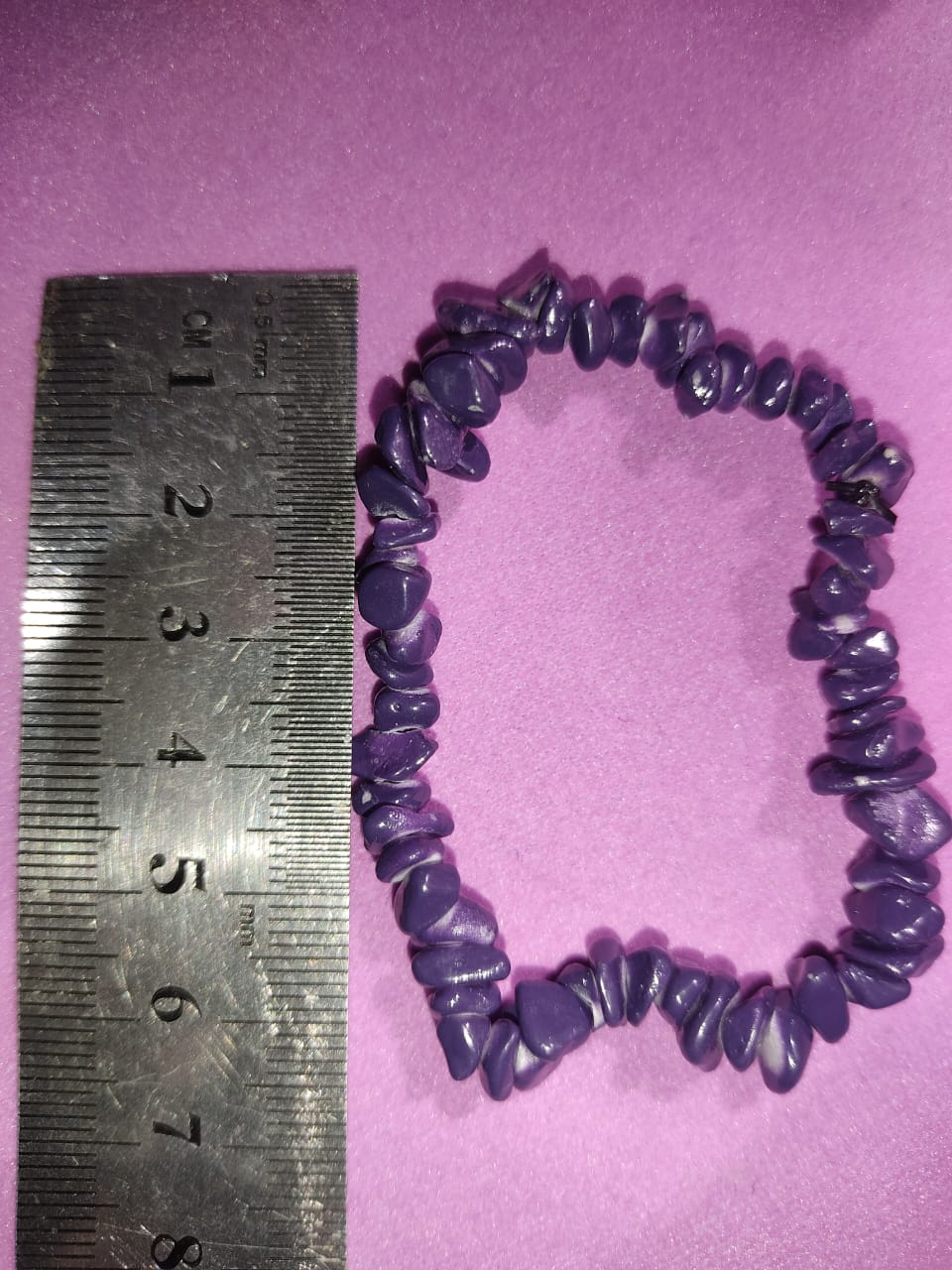 Purple Chip Bead Bracelet | All Purple Fashion Jewelry | Stretchy Bracelet