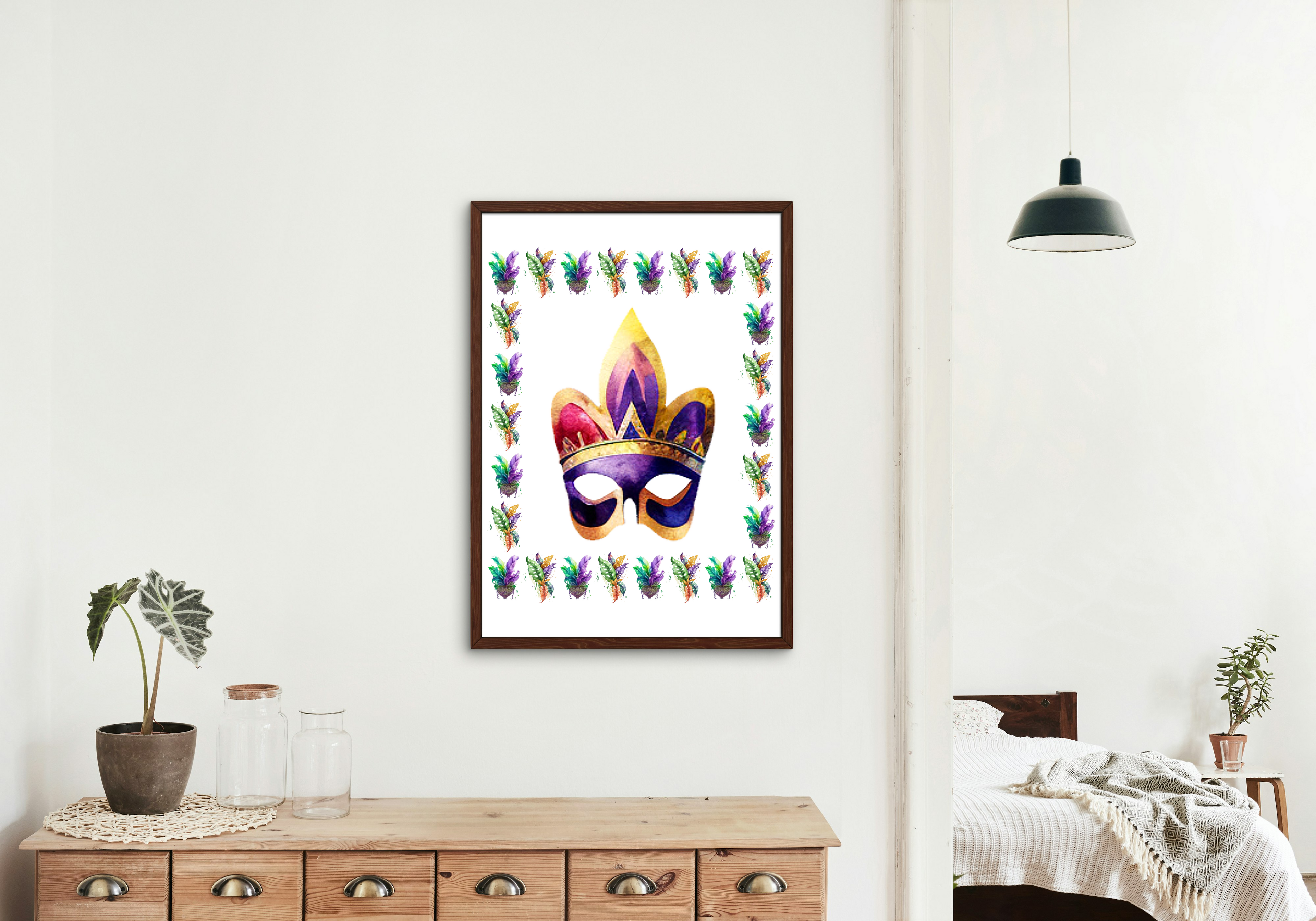 5 Mask Portraits Wall Art Bundle - 5 Sizes for Home Decor & Print on Demand