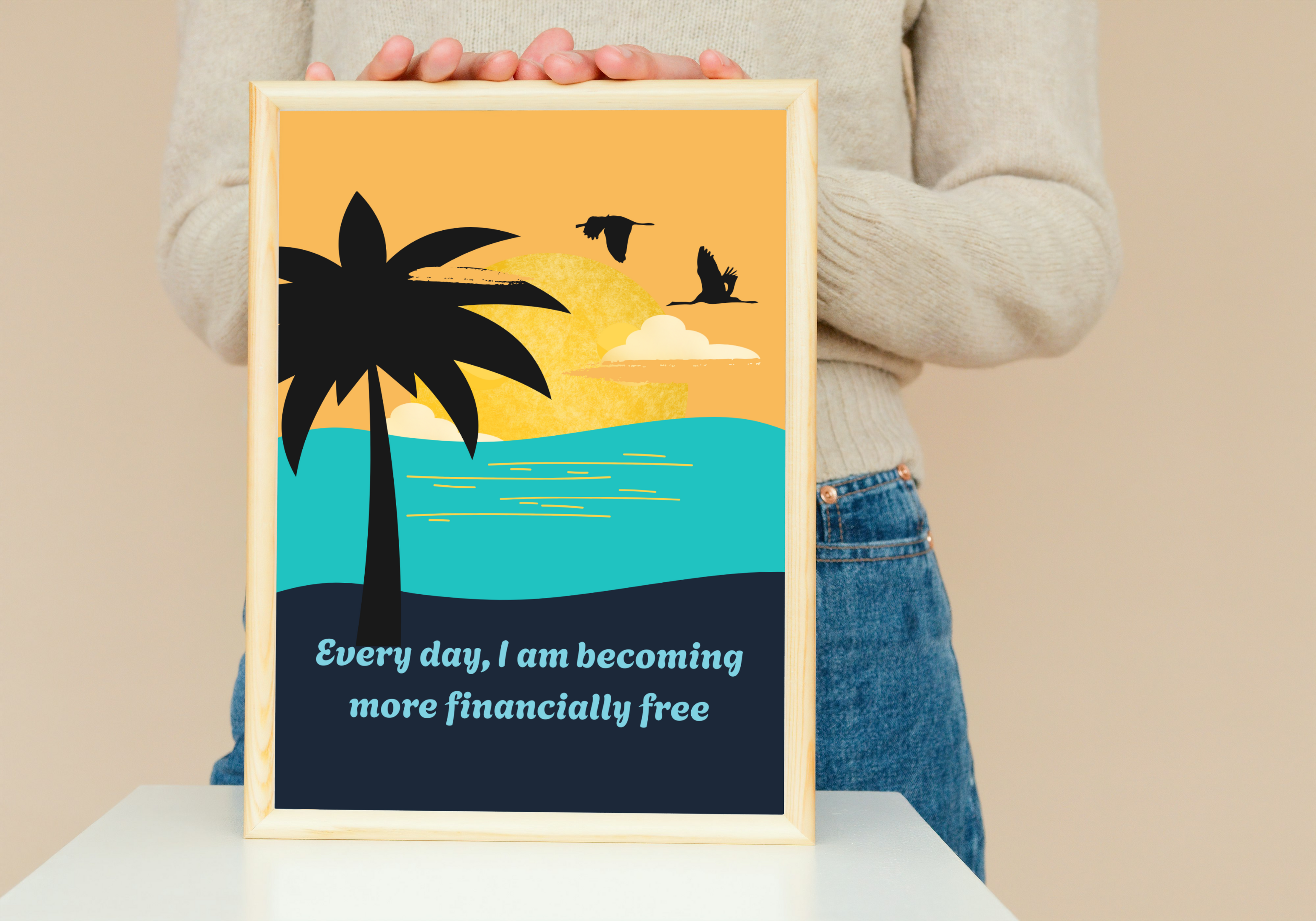 12 Affirmations for Attracting Money - 3 Sizes Bundle for Home Decor, Gift Cards & Print on Demand