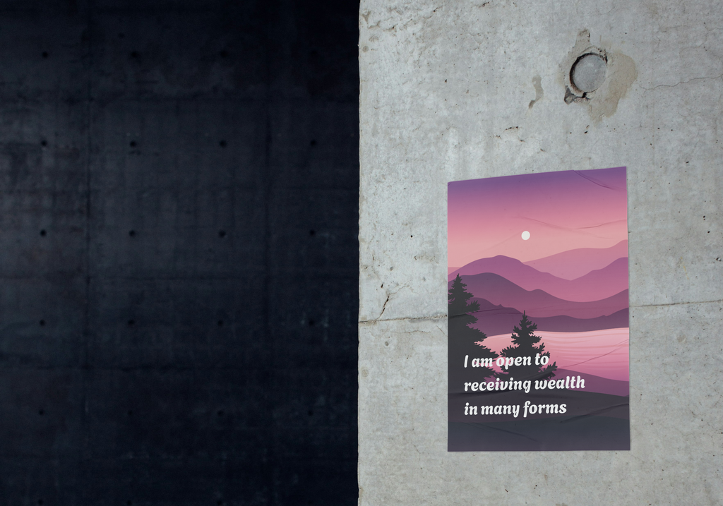 12 Affirmations for Attracting Money - 3 Sizes Bundle for Home Decor, Gift Cards & Print on Demand