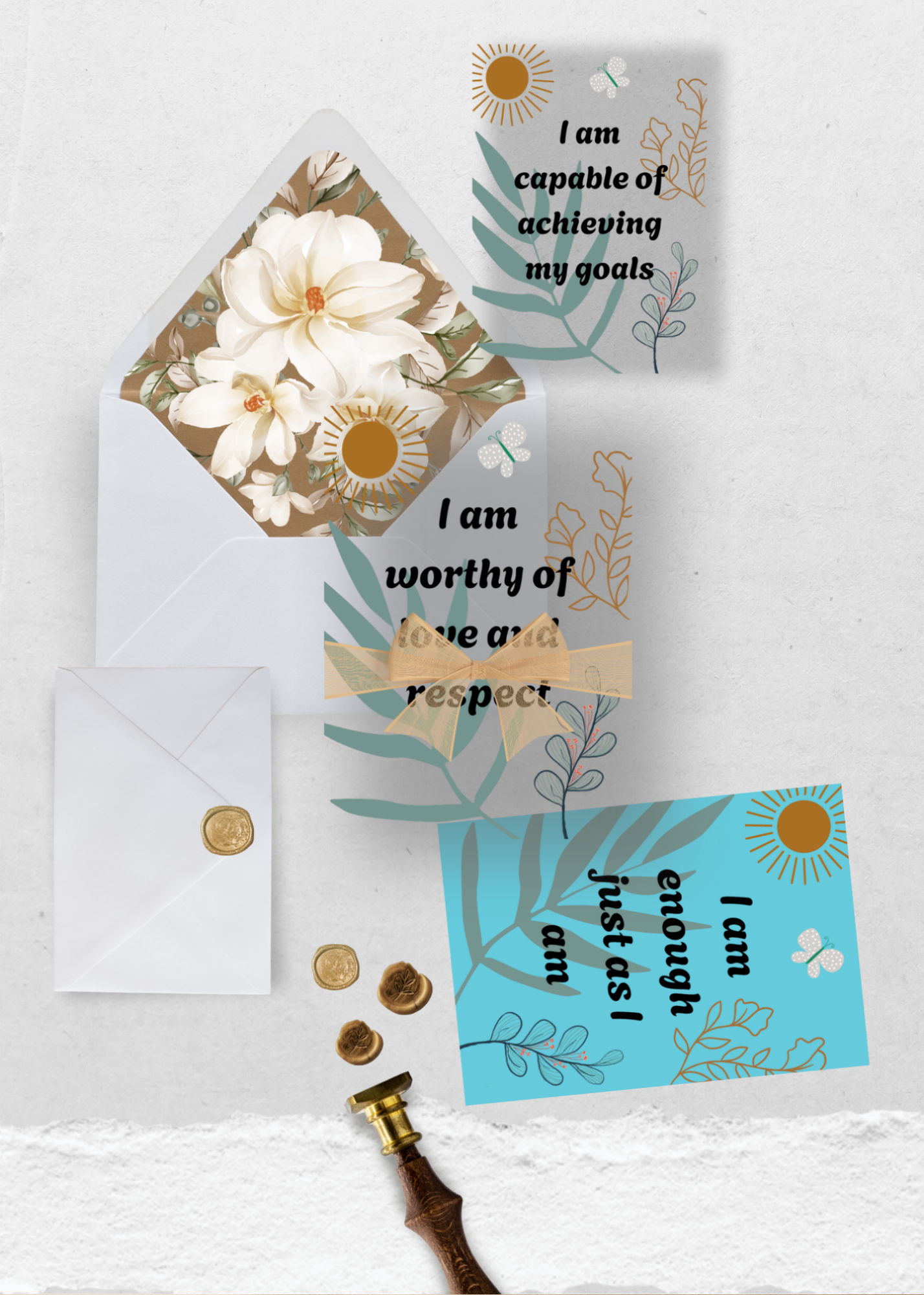 10 Boho Affirmation Cards - Print on Demand & Digital Download