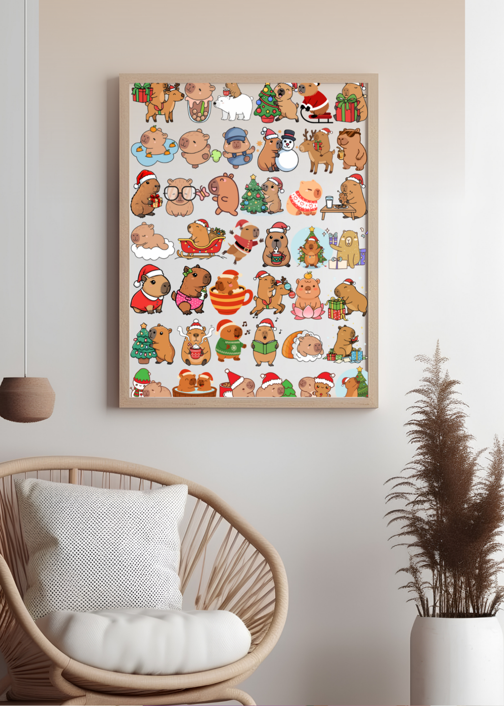 3 Cute Animal Cartoons Bundle - Capybara, Frog & Siberian Dog for Kids' Room & Print on Demand