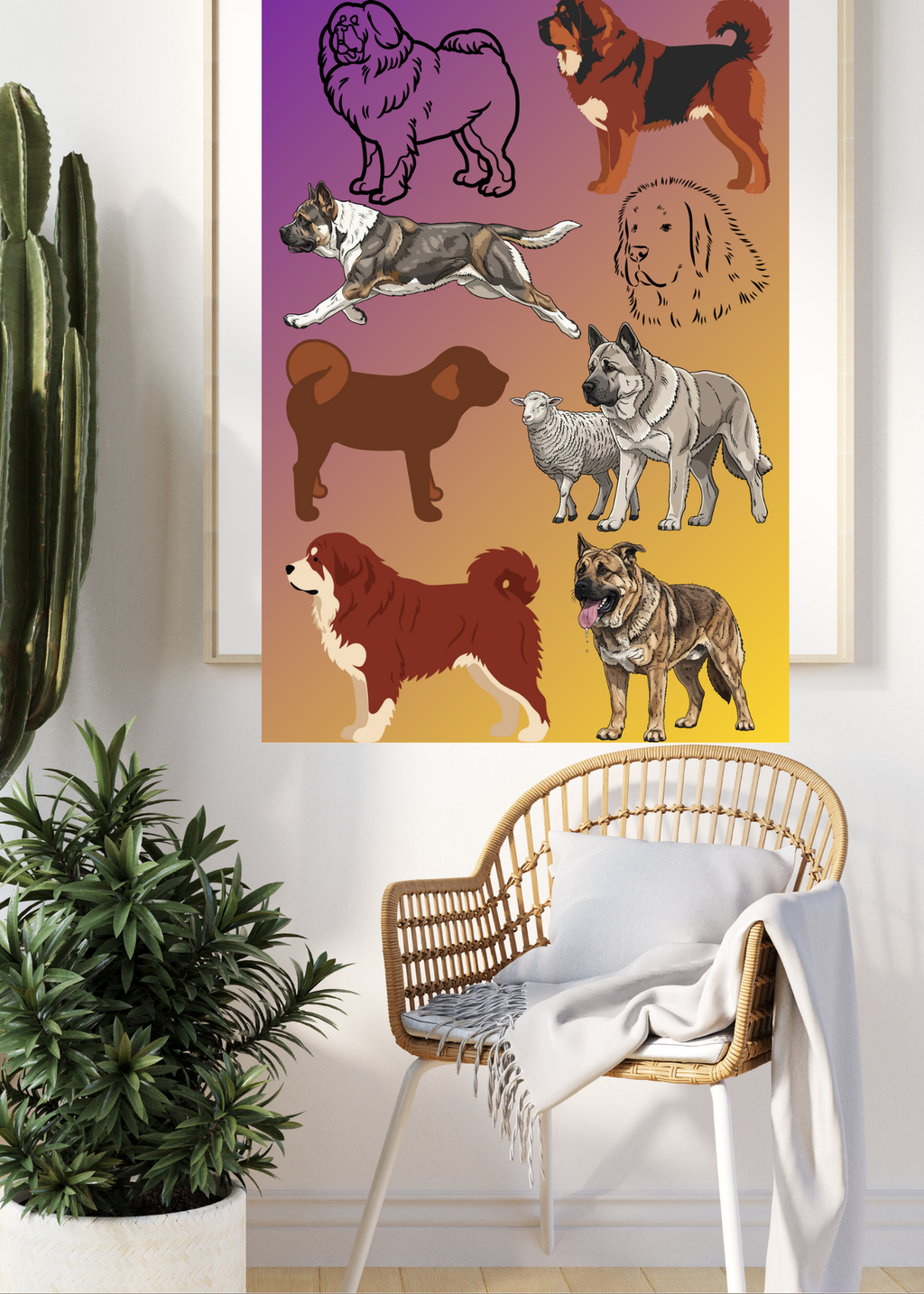 3 Cute Animal Cartoons Bundle - Capybara, Frog & Siberian Dog for Kids' Room & Print on Demand