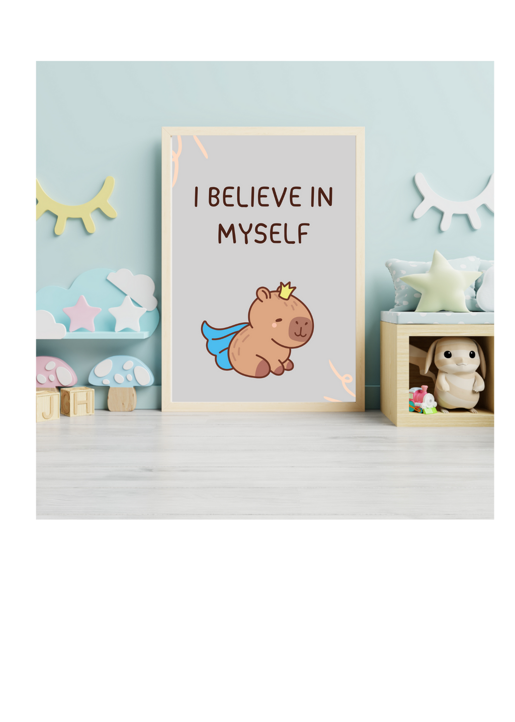 Capybara Affirmation Wall Art - 7 Printable Posters for Kids Room, Nursery & Print on Demand
