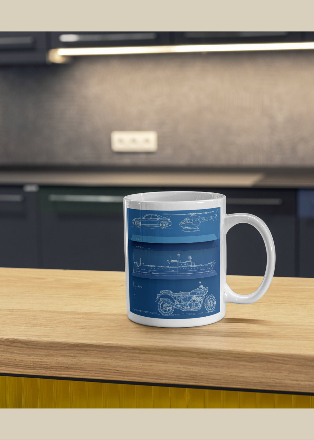 Car Blueprint Wall Art - 36x36 inch - Garage & Office Decor - Print on Demand - Instant Download