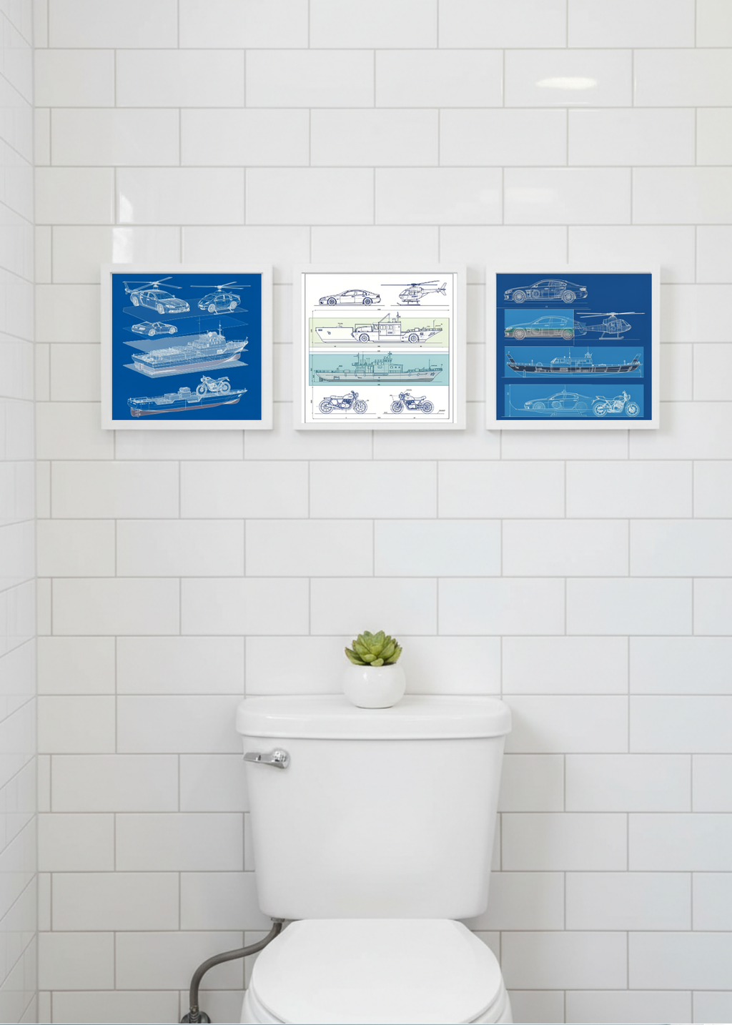 Car Blueprint Wall Art - 36x36 inch - Garage & Office Decor - Print on Demand - Instant Download