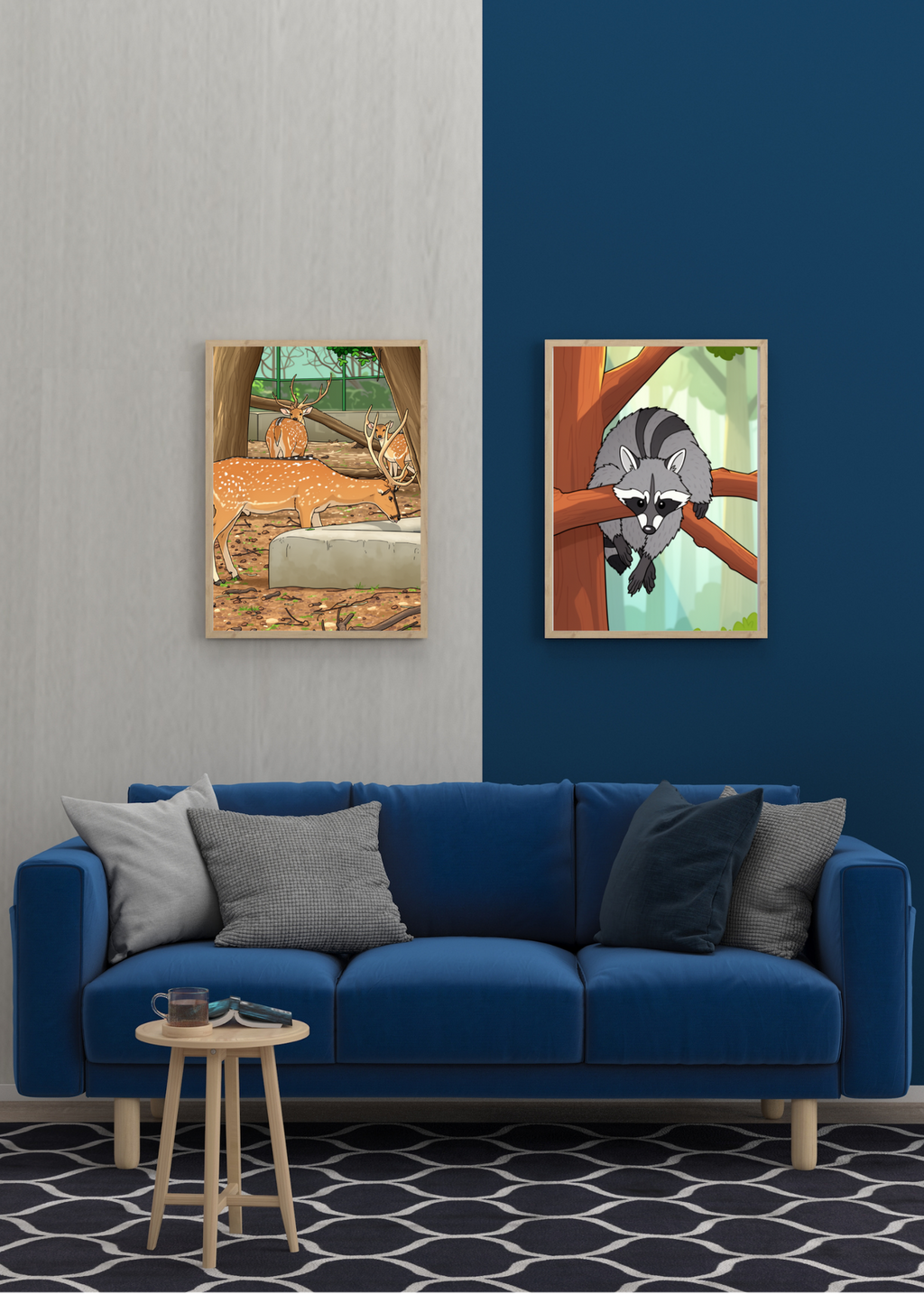 15 Animals Wall Art Bundle - Cartoon & Real Portraits - Instant Download