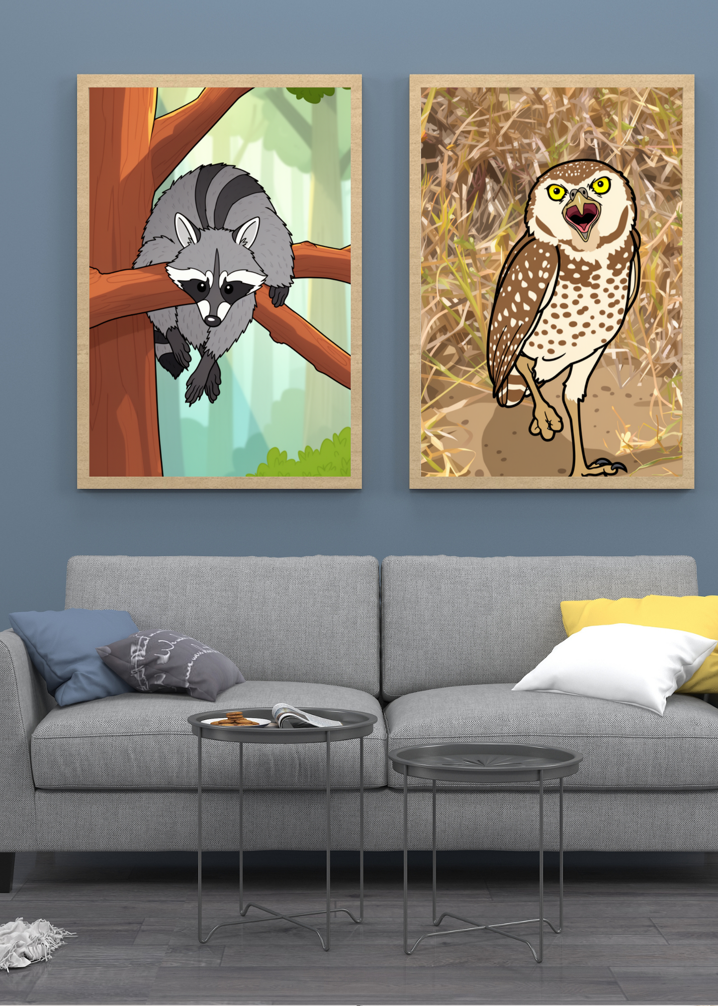 15 Animals Wall Art Bundle - Cartoon & Real Portraits - Instant Download