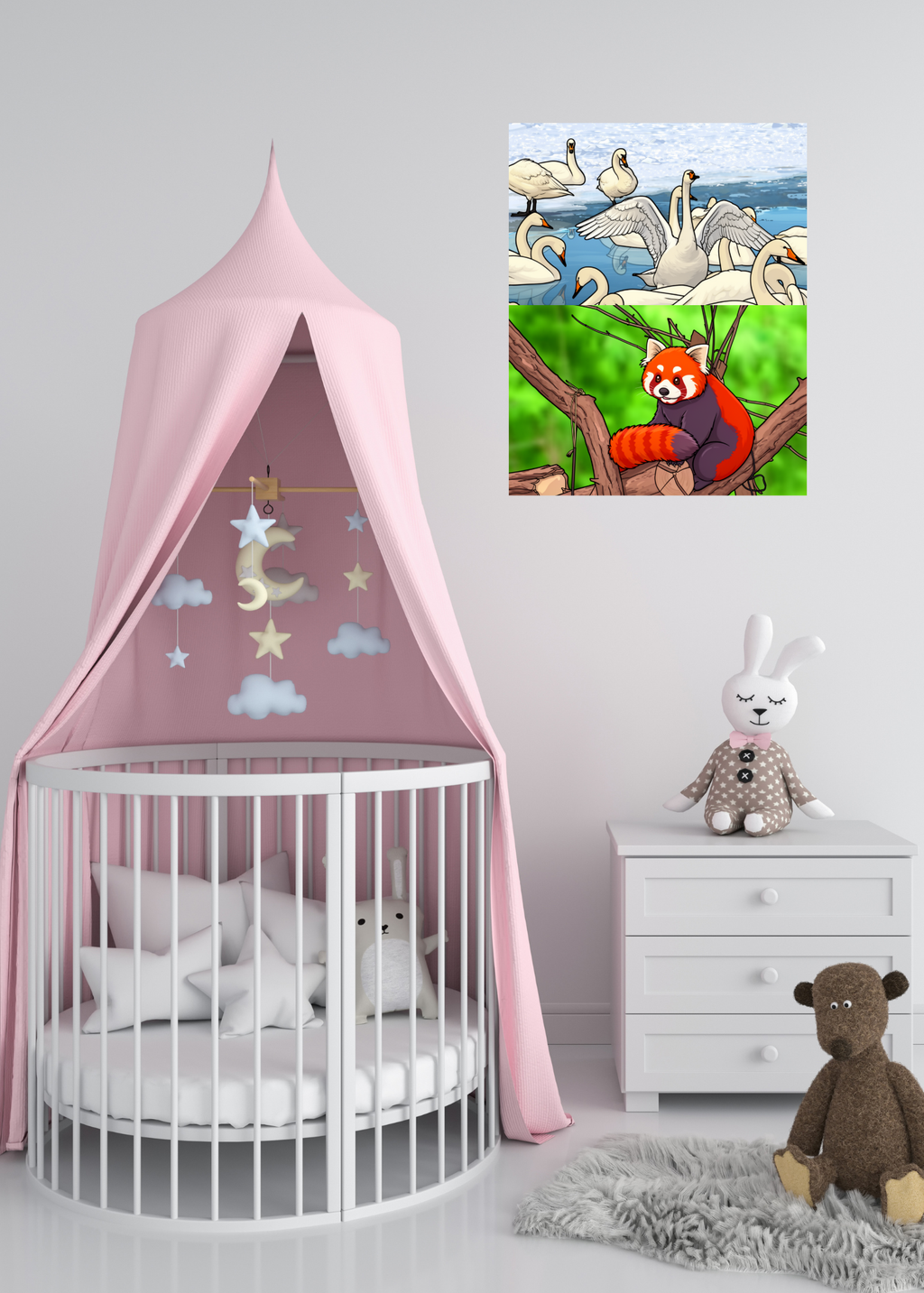 15 Animals Wall Art Bundle - Cartoon & Real Portraits - Instant Download