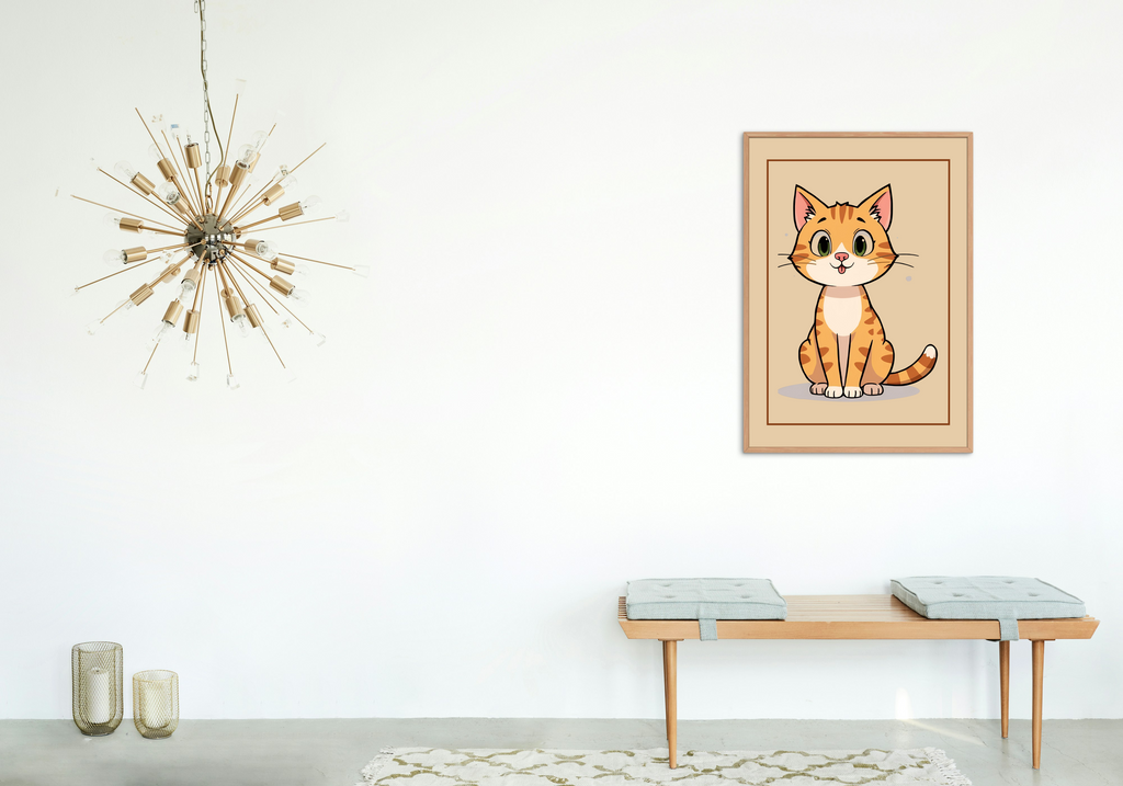 Cute Cartoon Cat for Kid's and Nursery, and Print on Demand
