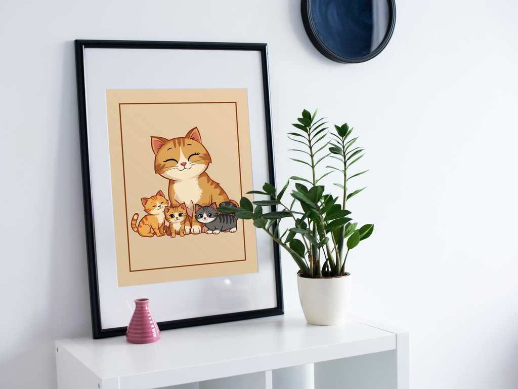 Cute Cartoon Cat for Kid's and Nursery, and Print on Demand