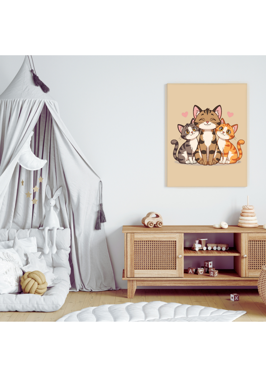 Cute Cartoon Cat for Kid's and Nursery, and Print on Demand