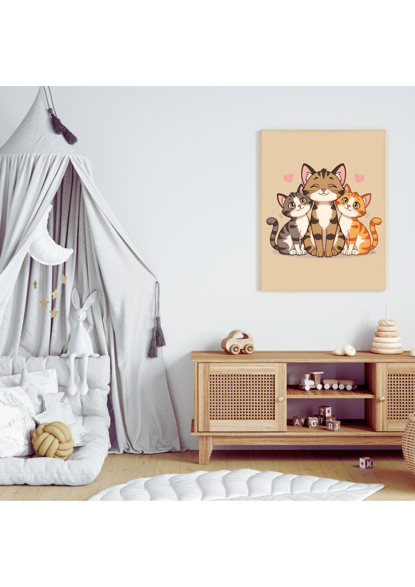 Cute Cartoon Cat for Kid's and Nursery, and Print on Demand