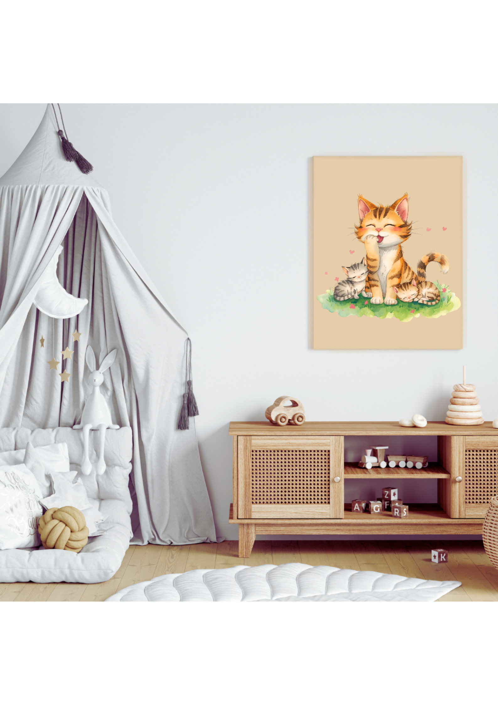 Cute Cartoon Cat for Kid's and Nursery, and Print on Demand