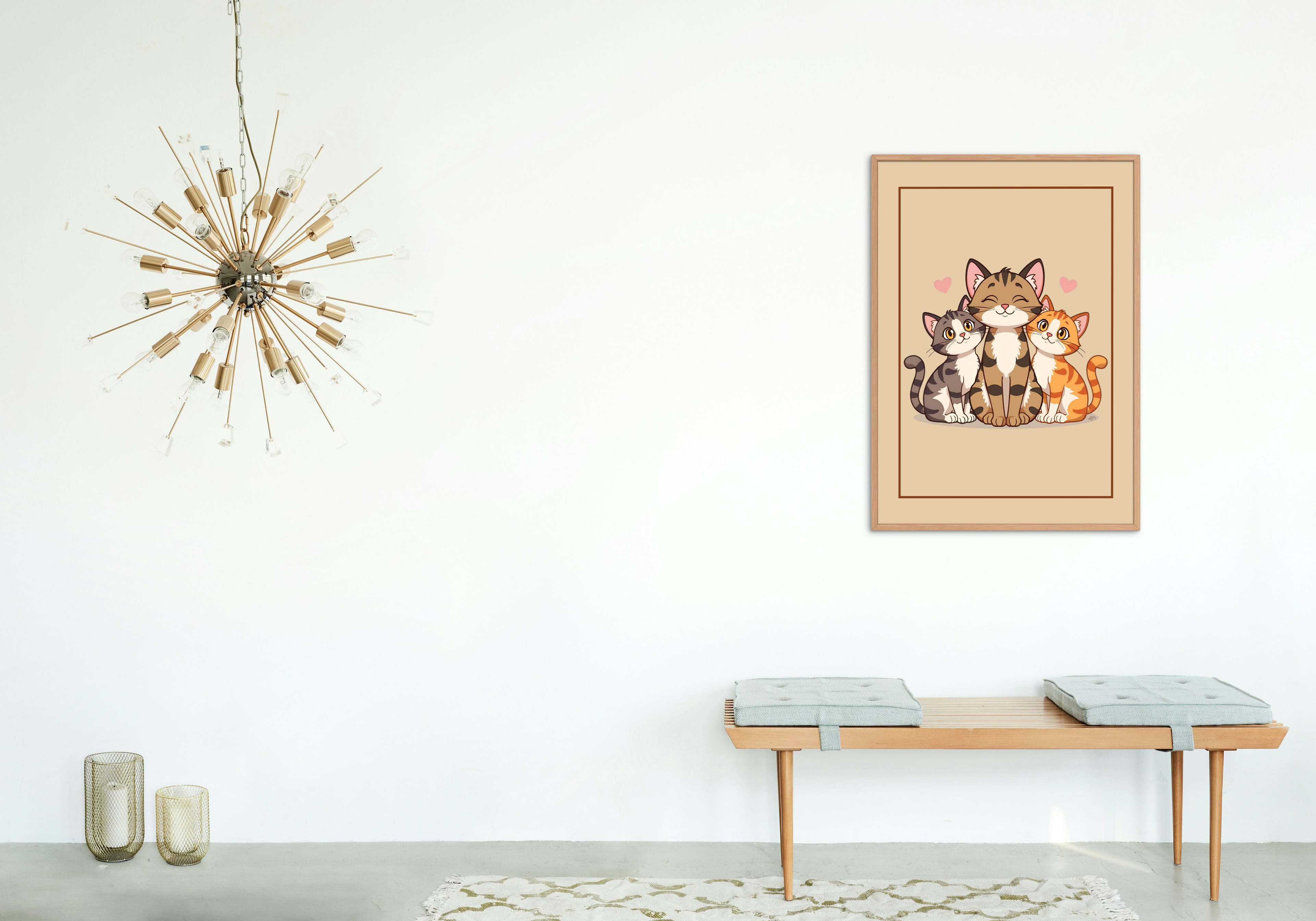 Cute Cartoon Cat for Kid's and Nursery, and Print on Demand