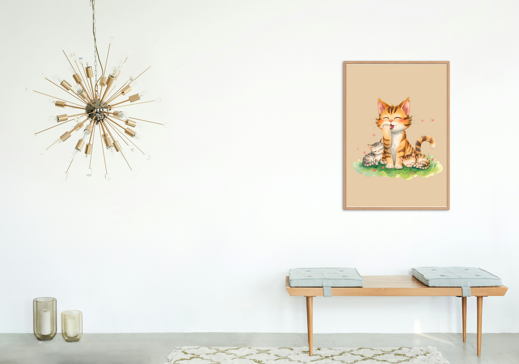 Cute Cartoon Cat for Kid's and Nursery, and Print on Demand