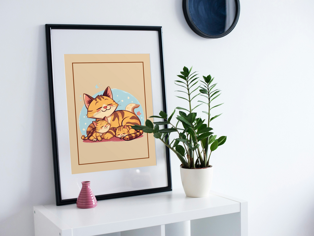 Cute Cartoon Cat for Kid's and Nursery, and Print on Demand