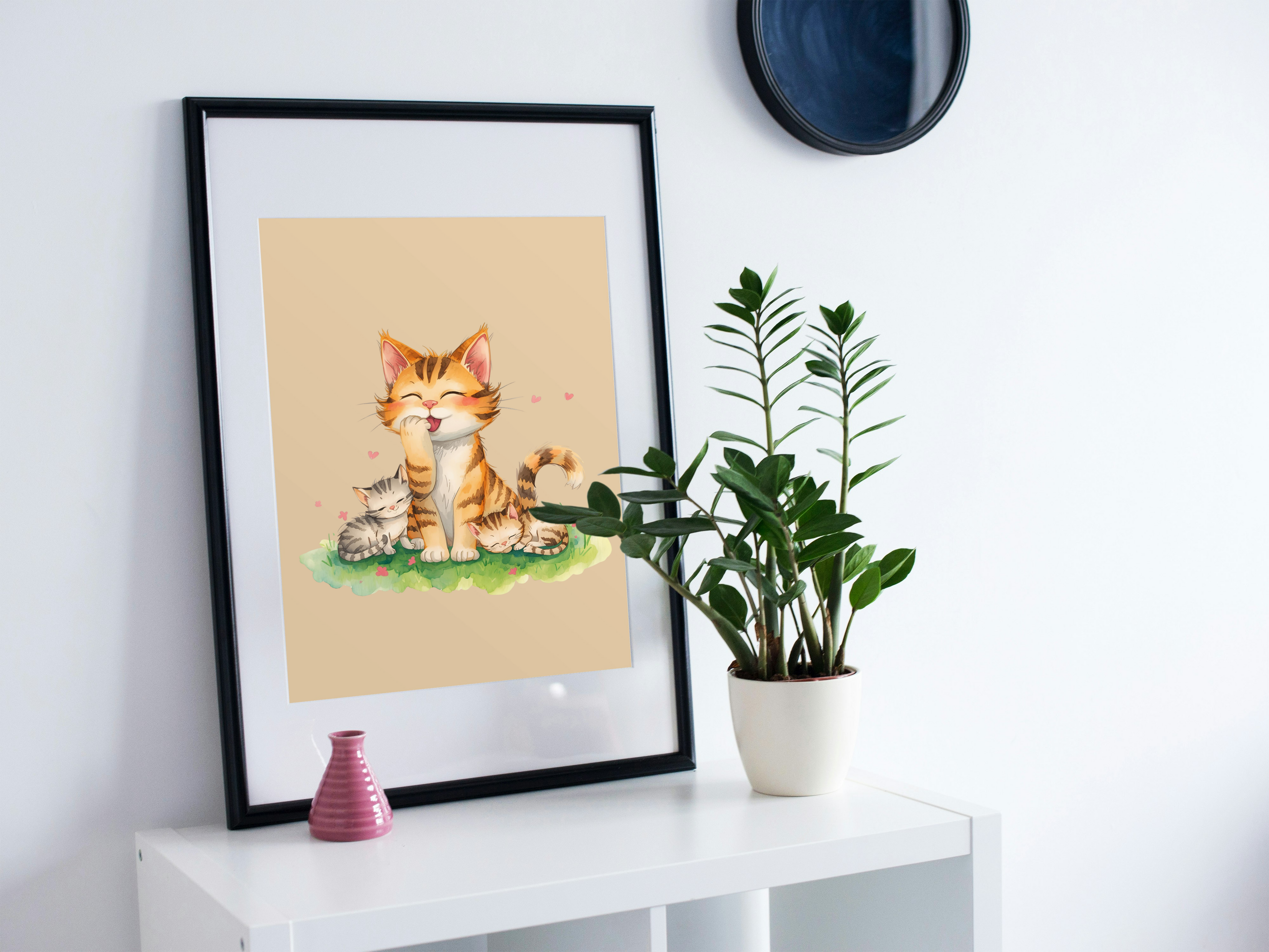 Cute Cartoon Cat for Kid's and Nursery, and Print on Demand